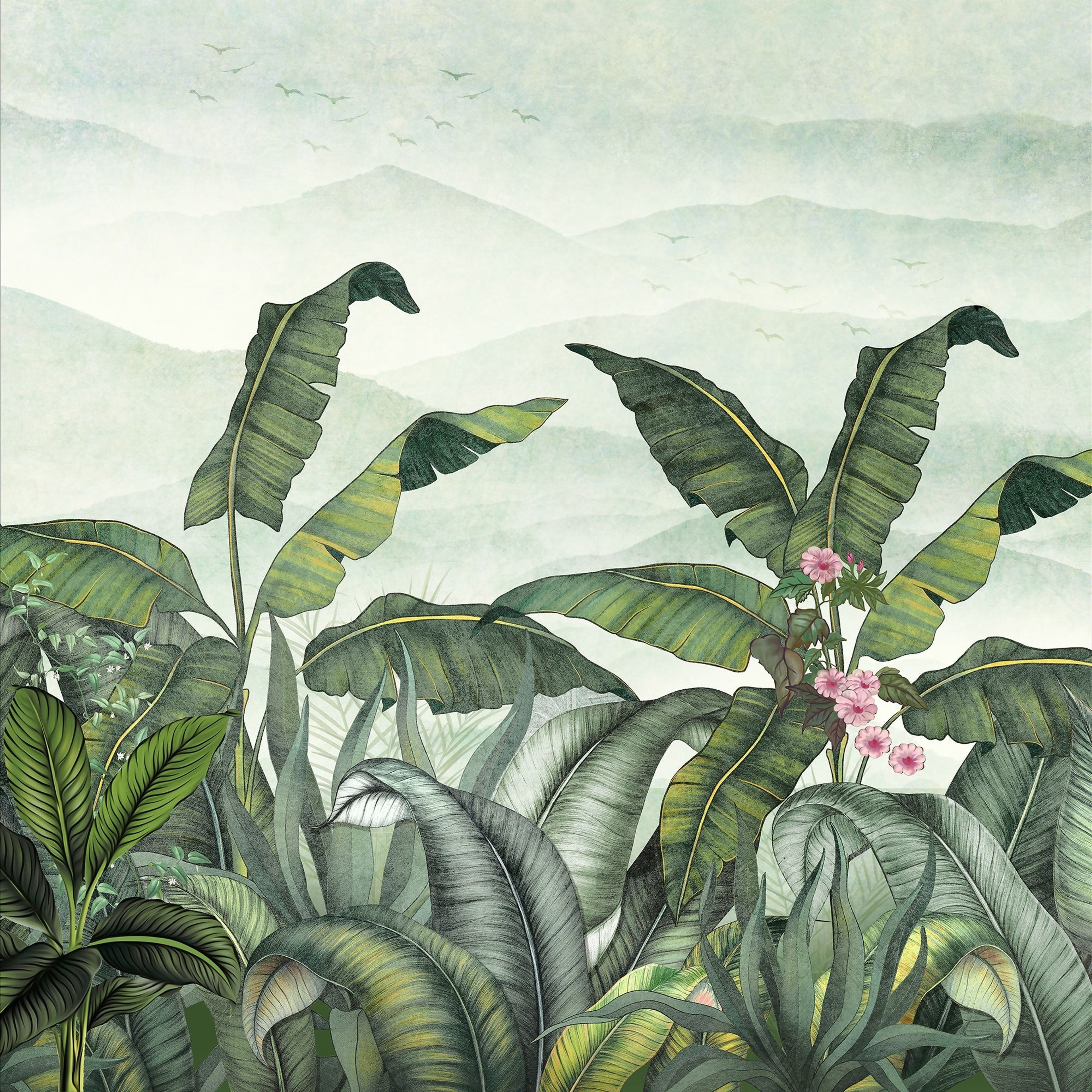 Tropical Retreat- Dusk, Tropical Realm, Wallpaper, 58 sft