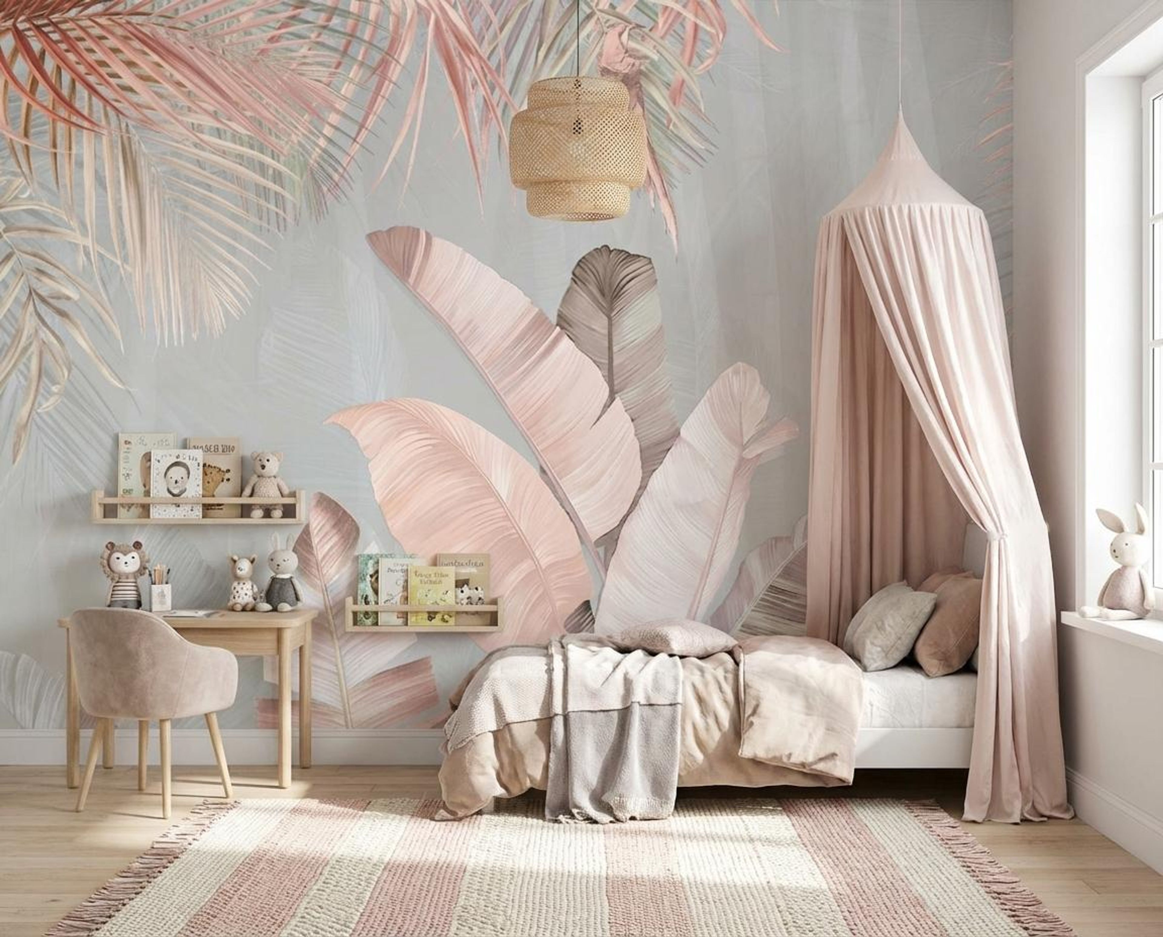 Feathered Dreams, Tropical Realm, Wallpaper, 54 sft