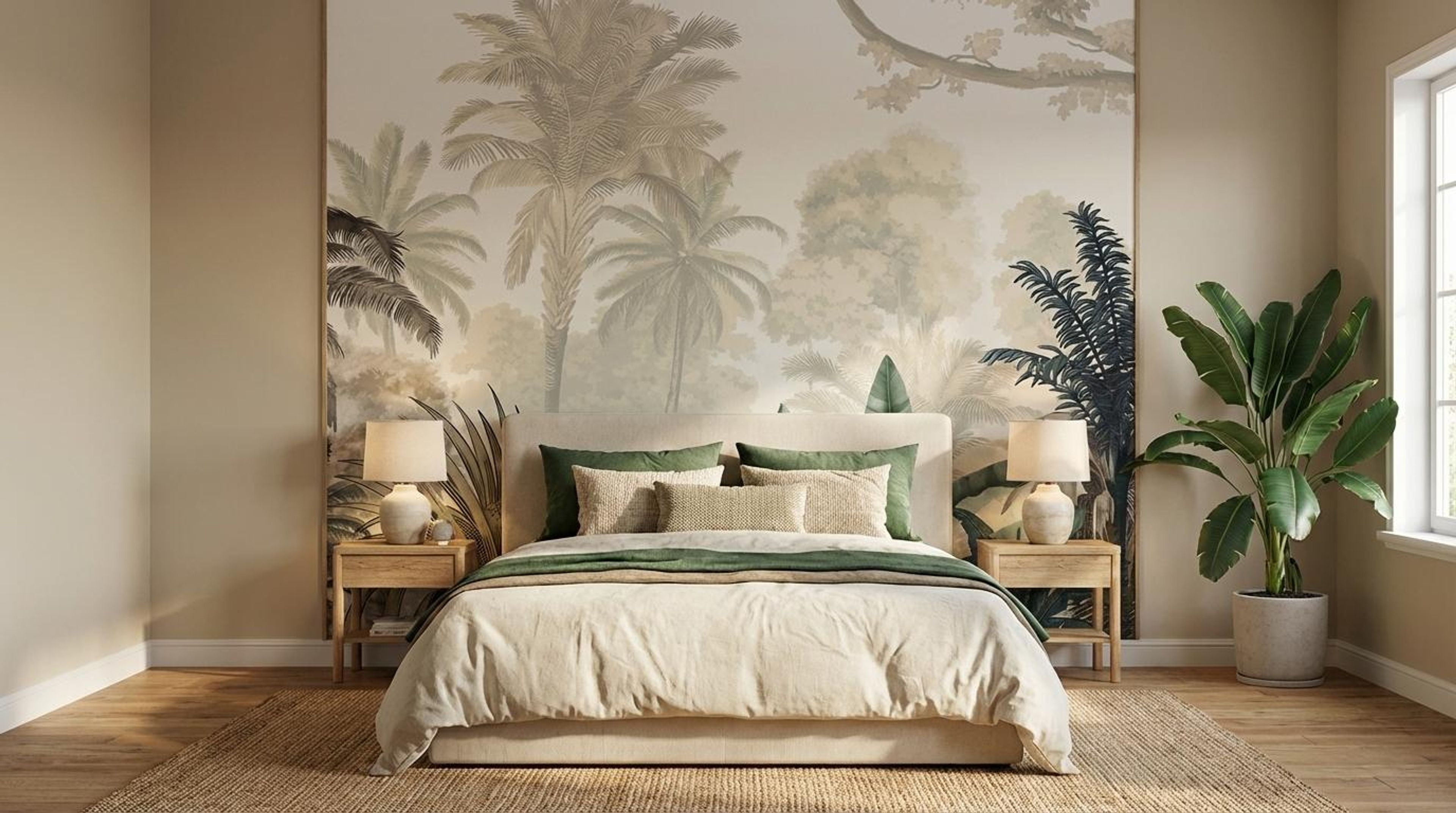 Palm Mirage, Tropical Realm, Wallpaper, 54 sft