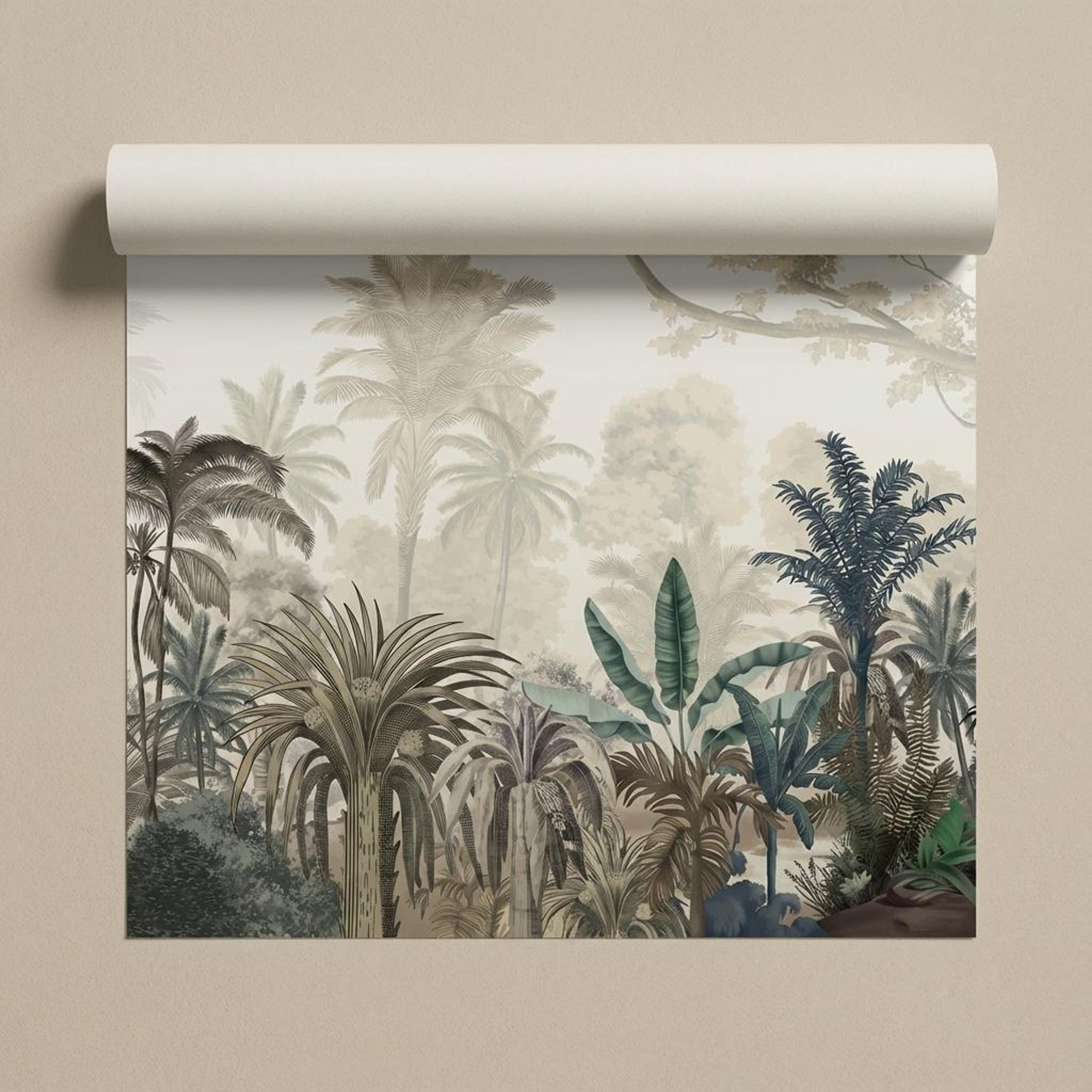 Palm Mirage, Tropical Realm, Wallpaper, 54 sft