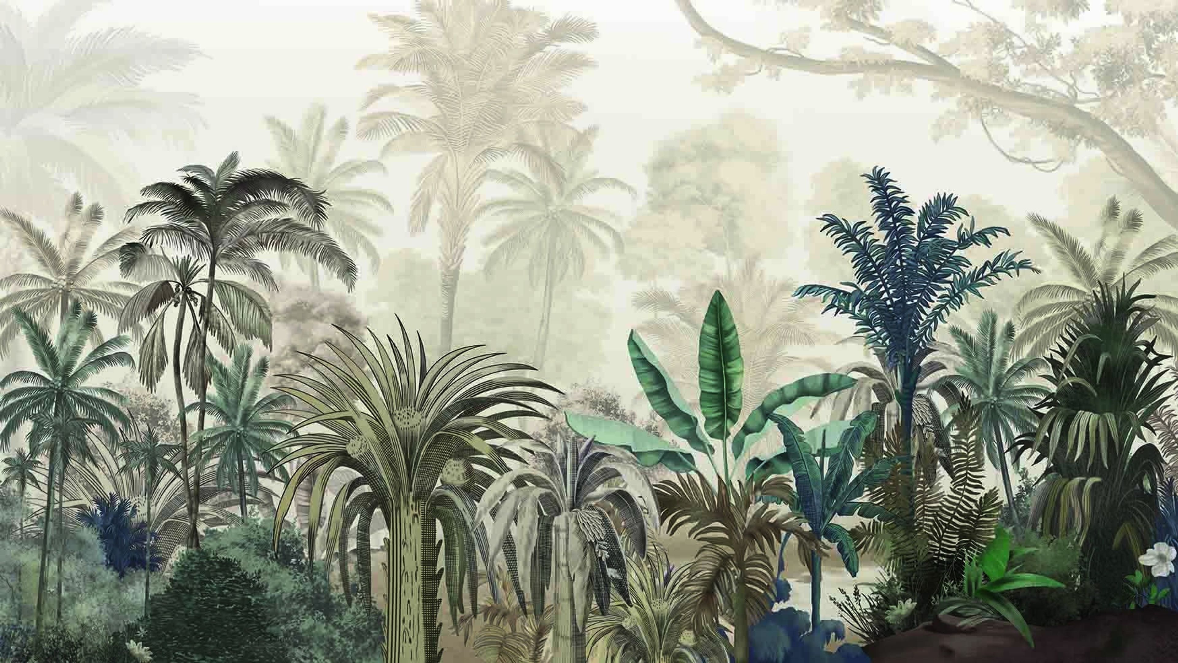 Palm Mirage, Tropical Realm, Wallpaper, 54 sft