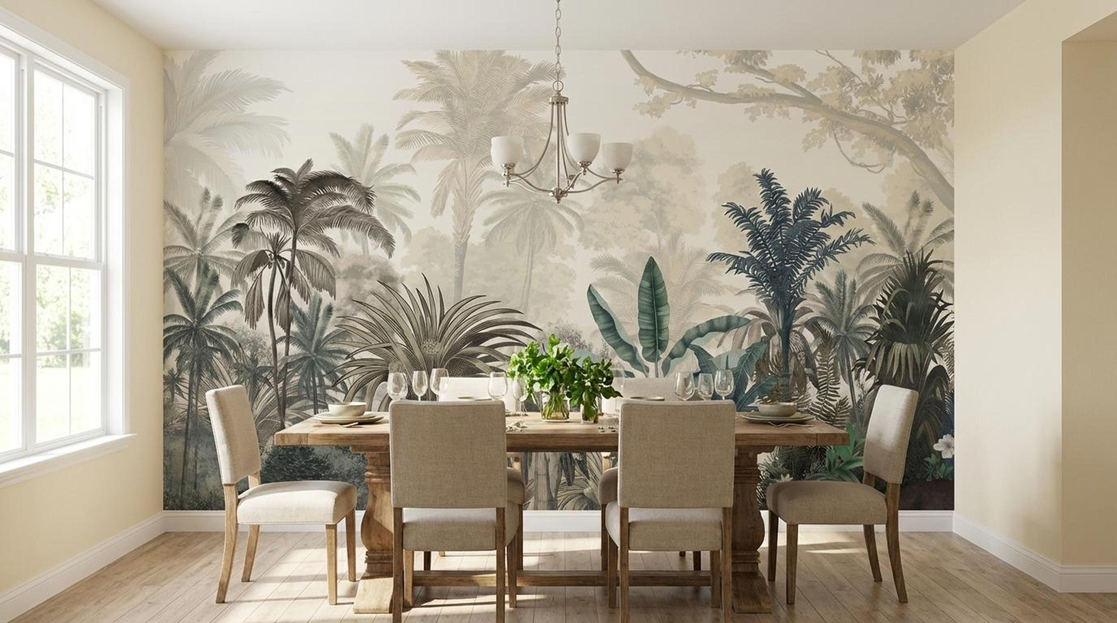 Palm Mirage, Tropical Realm, Wallpaper, 54 sft