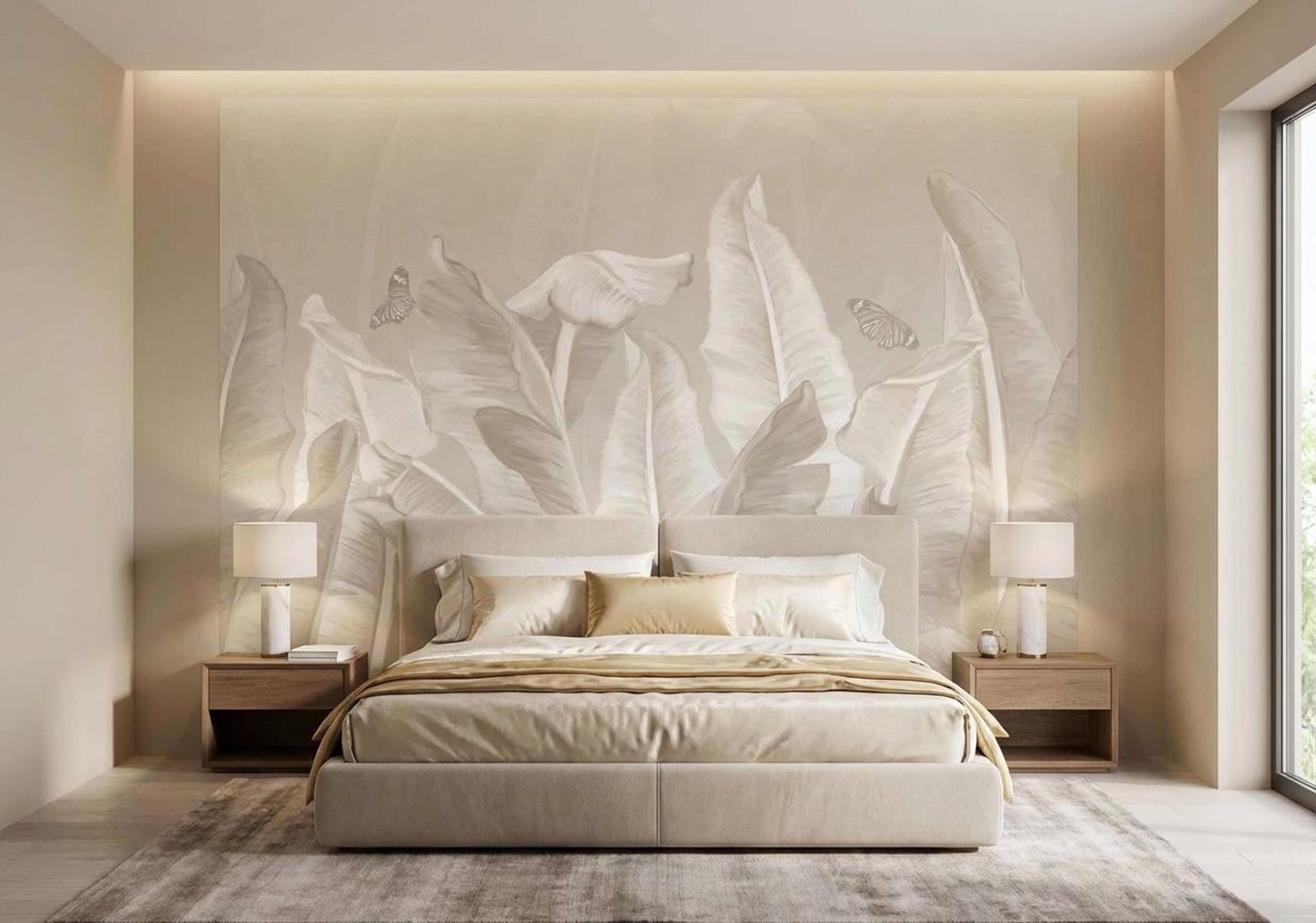 Feathered Palmette, Scenic escape, Wallpaper, 54 sft