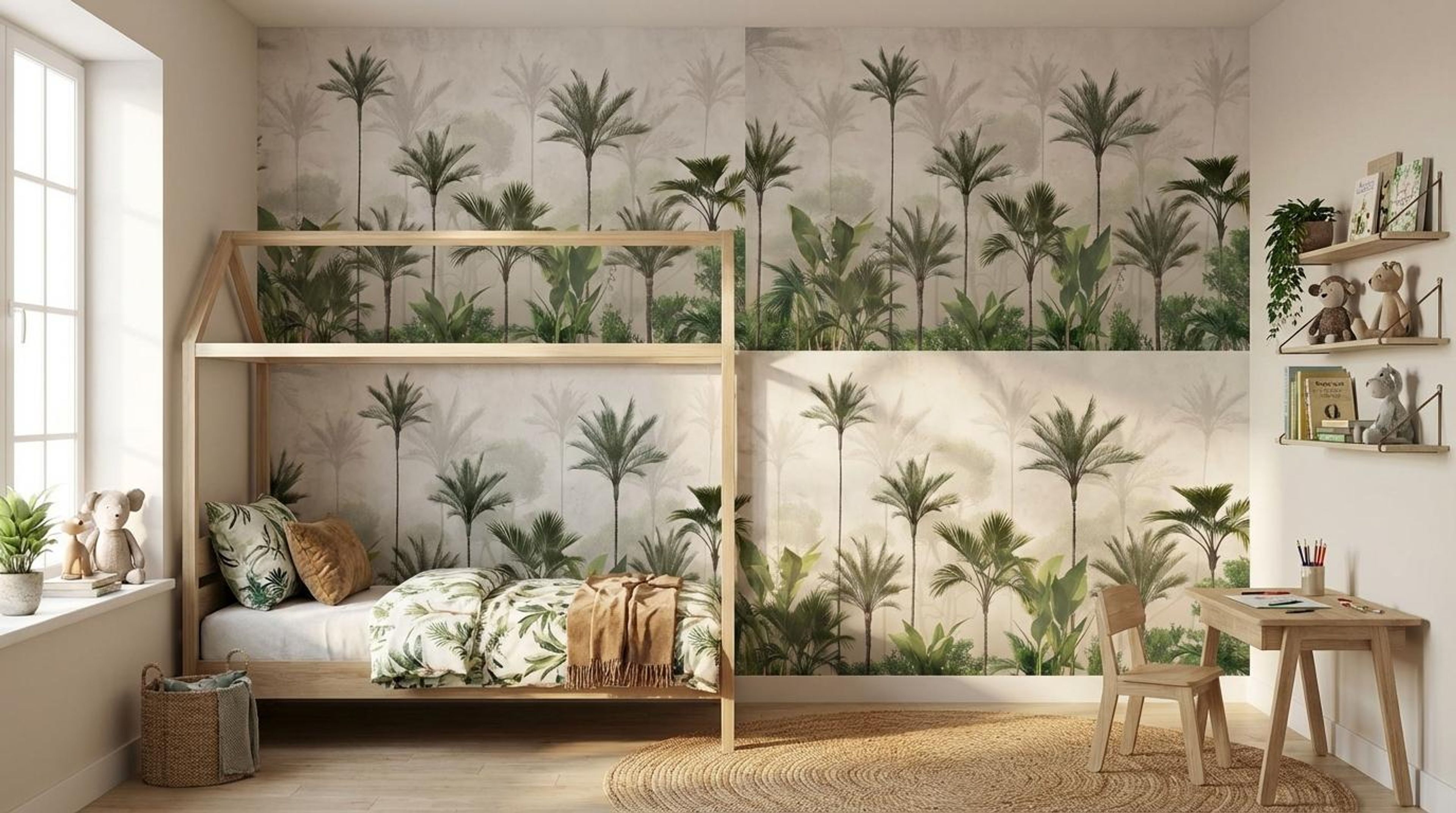 Jungle Oasis, Scenic escape, Wallpaper, 54 sft