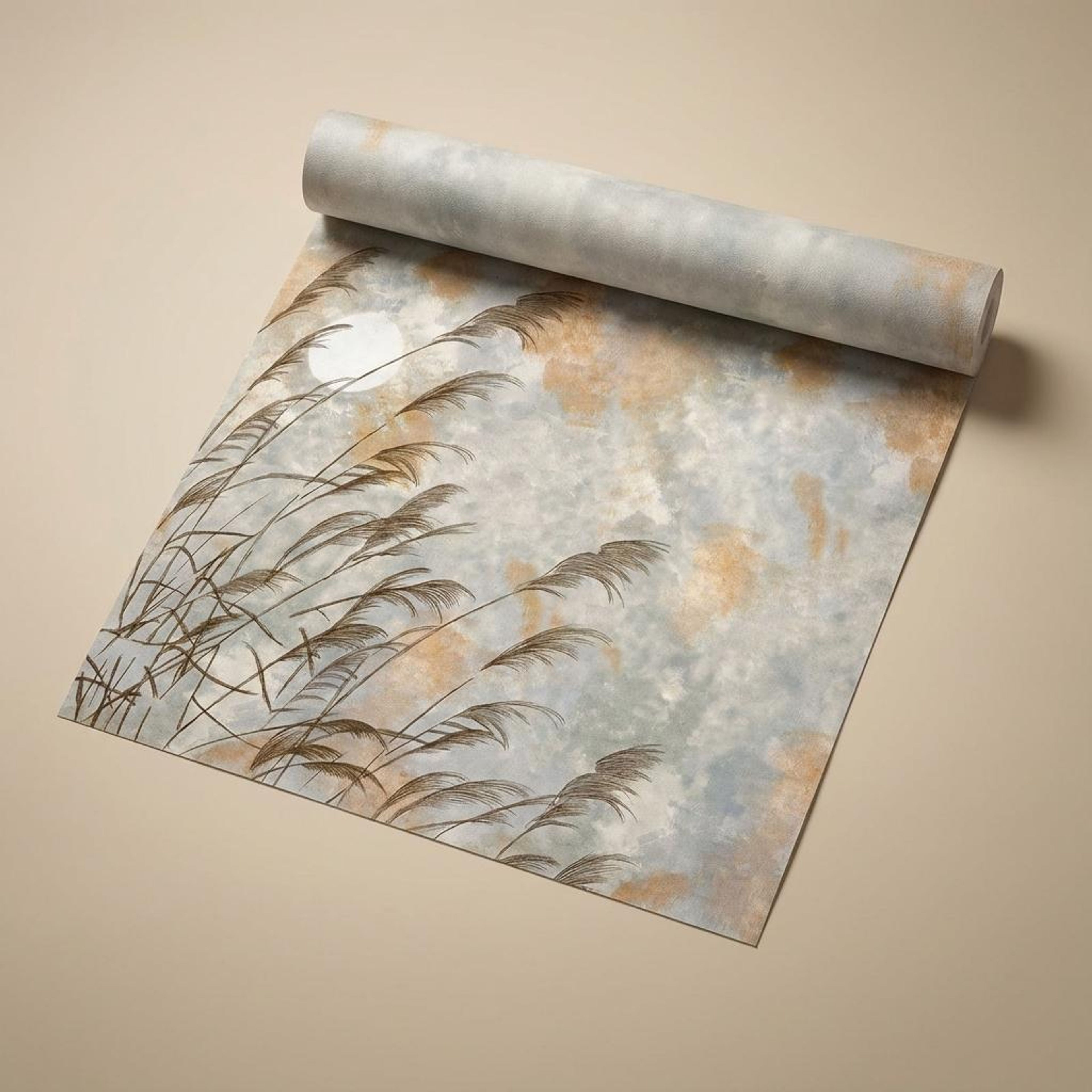 Calm Horizon Grasses, Nature’s Haven, Wallpaper, 58 sft