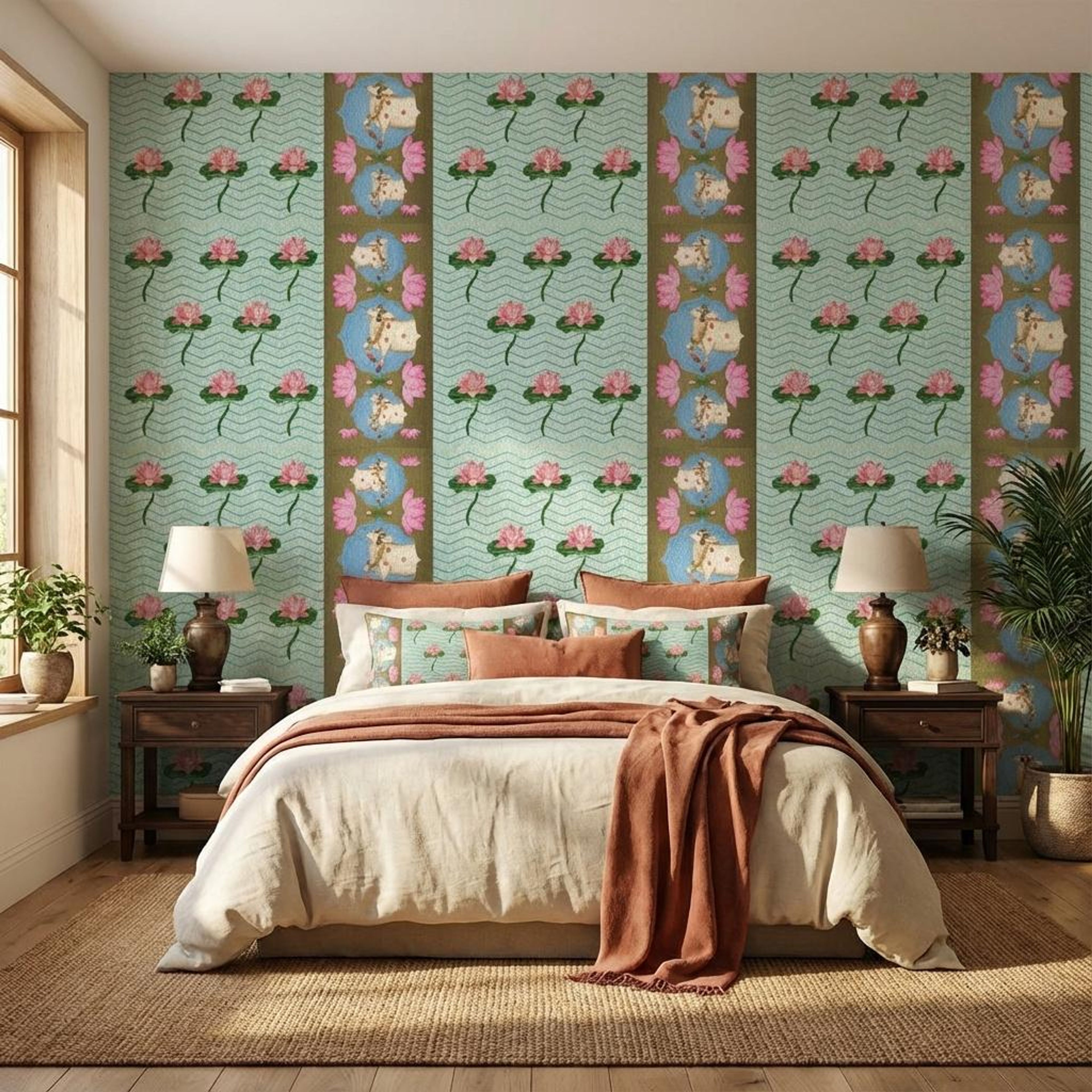 Kamala Bloom, Heritage Motifs, Wallpaper, 54 sft