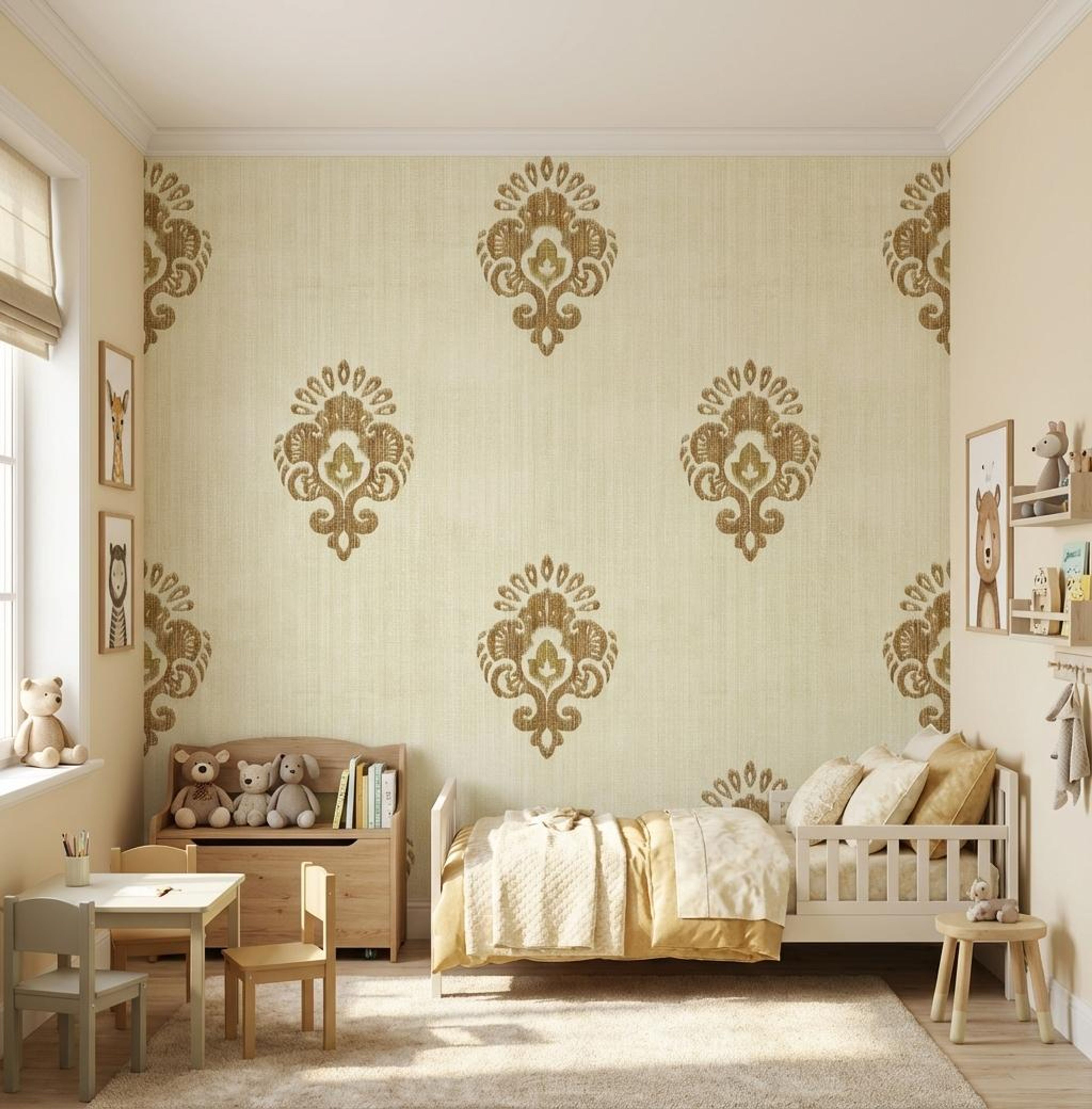 Royal Imprint- Turmeric, Heritage Motifs, Wallpaper, 58 sft