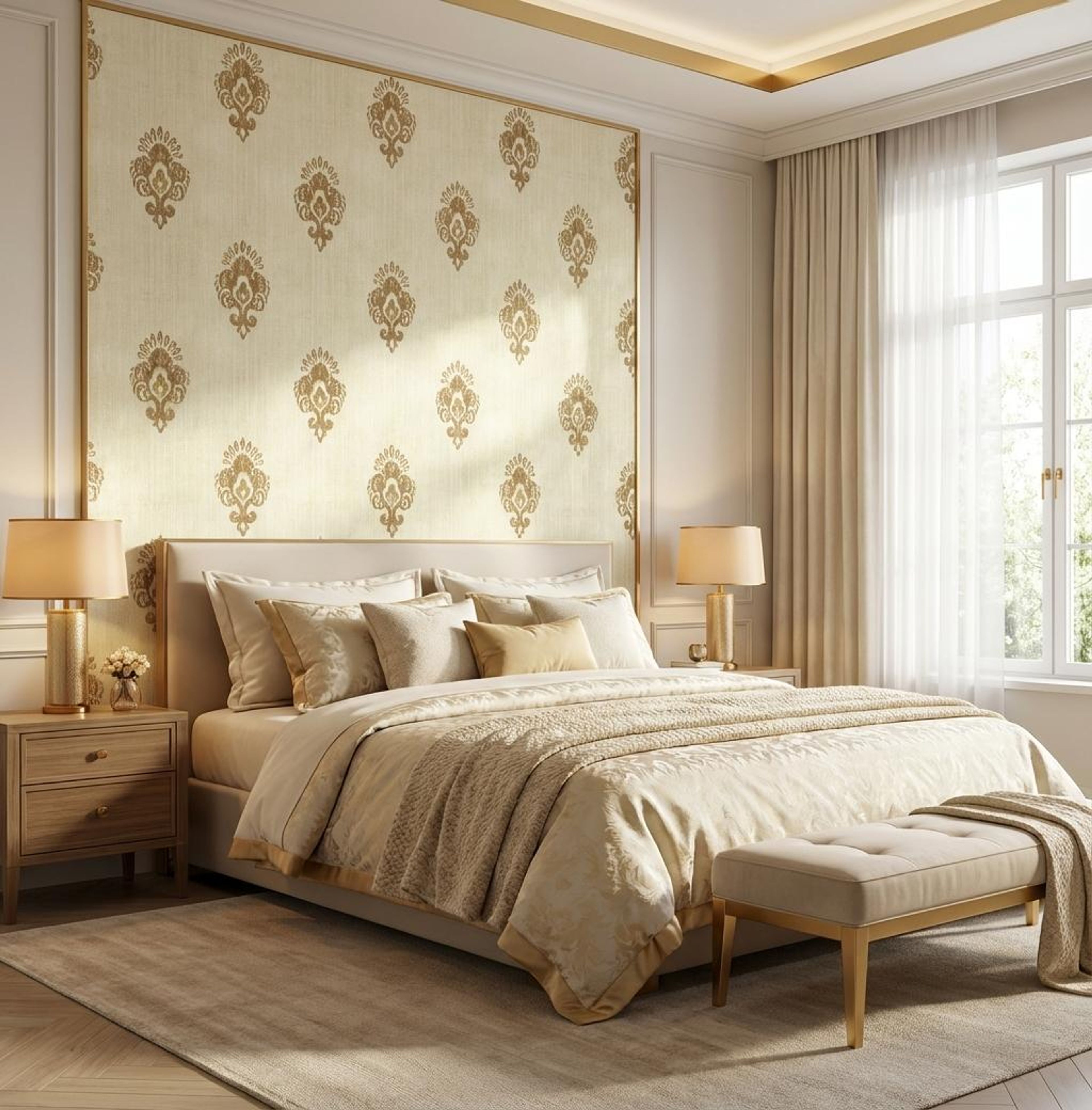 Royal Imprint- Turmeric, Heritage Motifs, Wallpaper, 58 sft