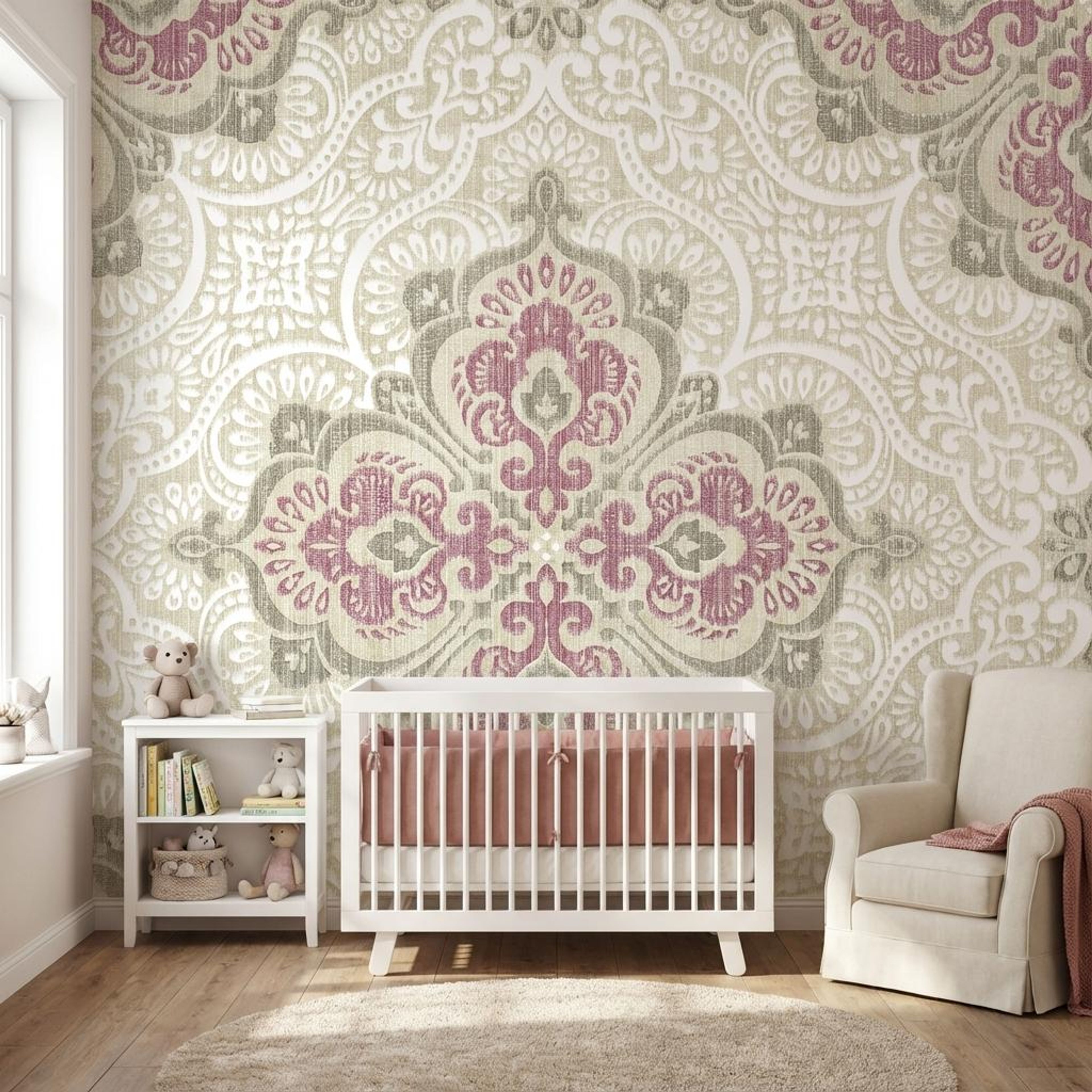 Mini Mandala- Pink, Heritage Impressions, Wallpaper, 58 sft