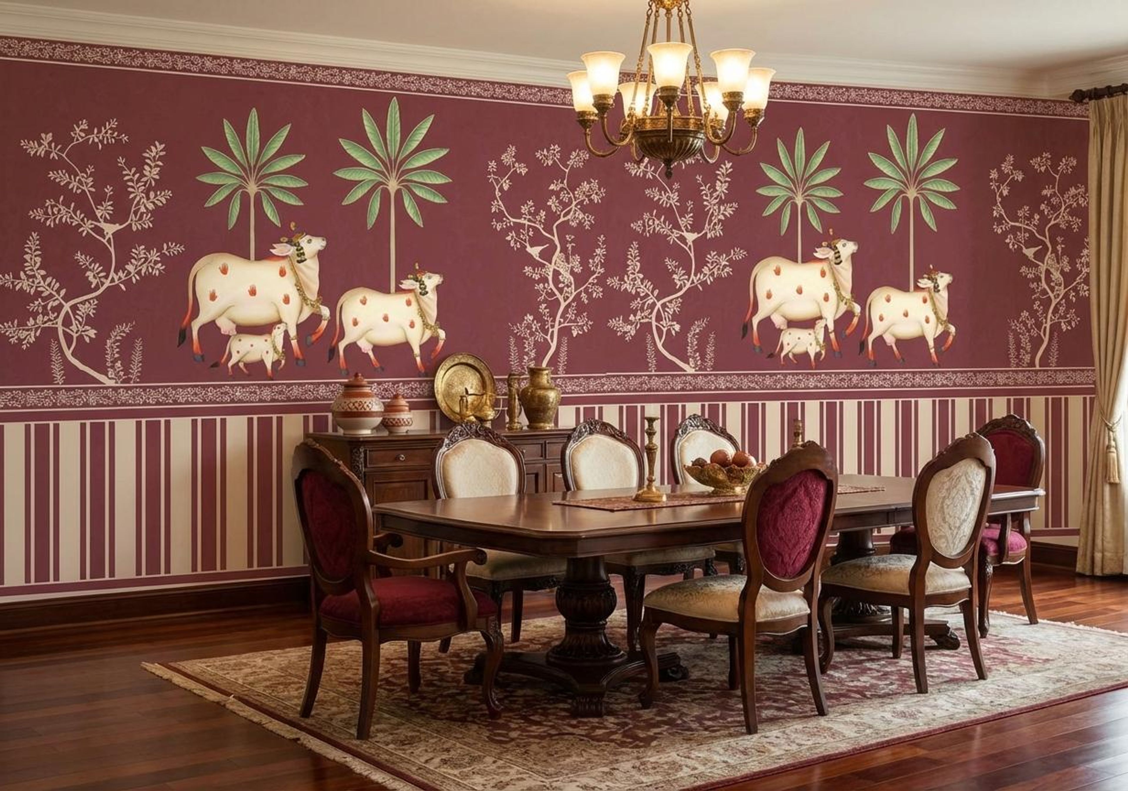 Sacred Fields- Red, Heritage Impressions, Wallpaper, 54 sft