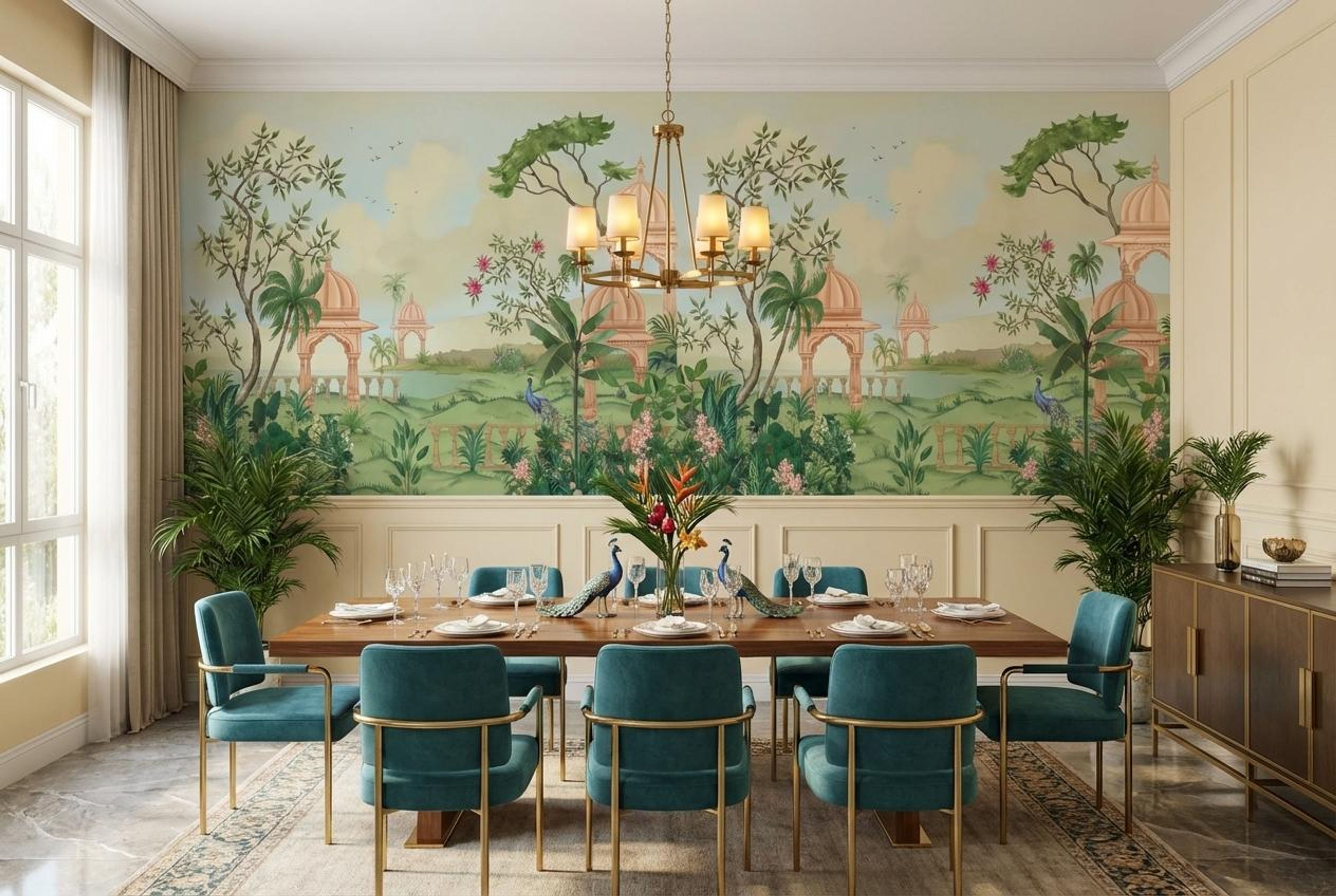 Garden of Royal Feathers, Heritage Impressions, Wallpaper, 54 sft