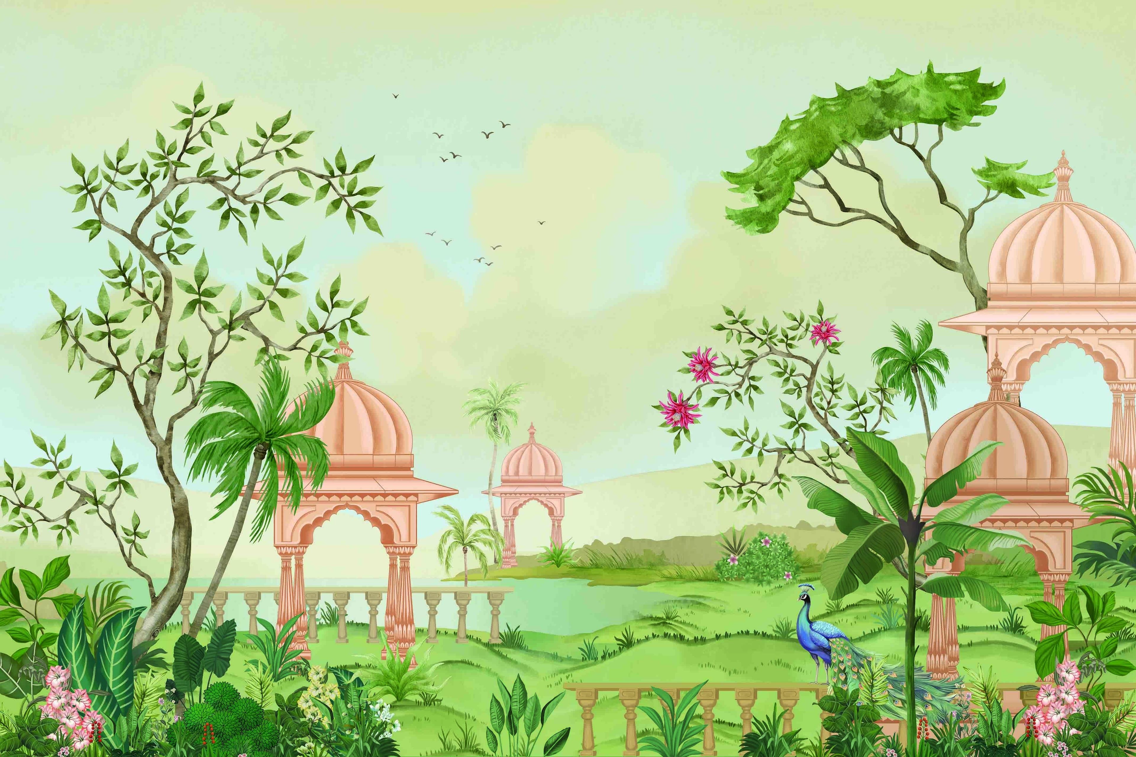 Garden of Royal Feathers, Heritage Impressions, Wallpaper, 54 sft