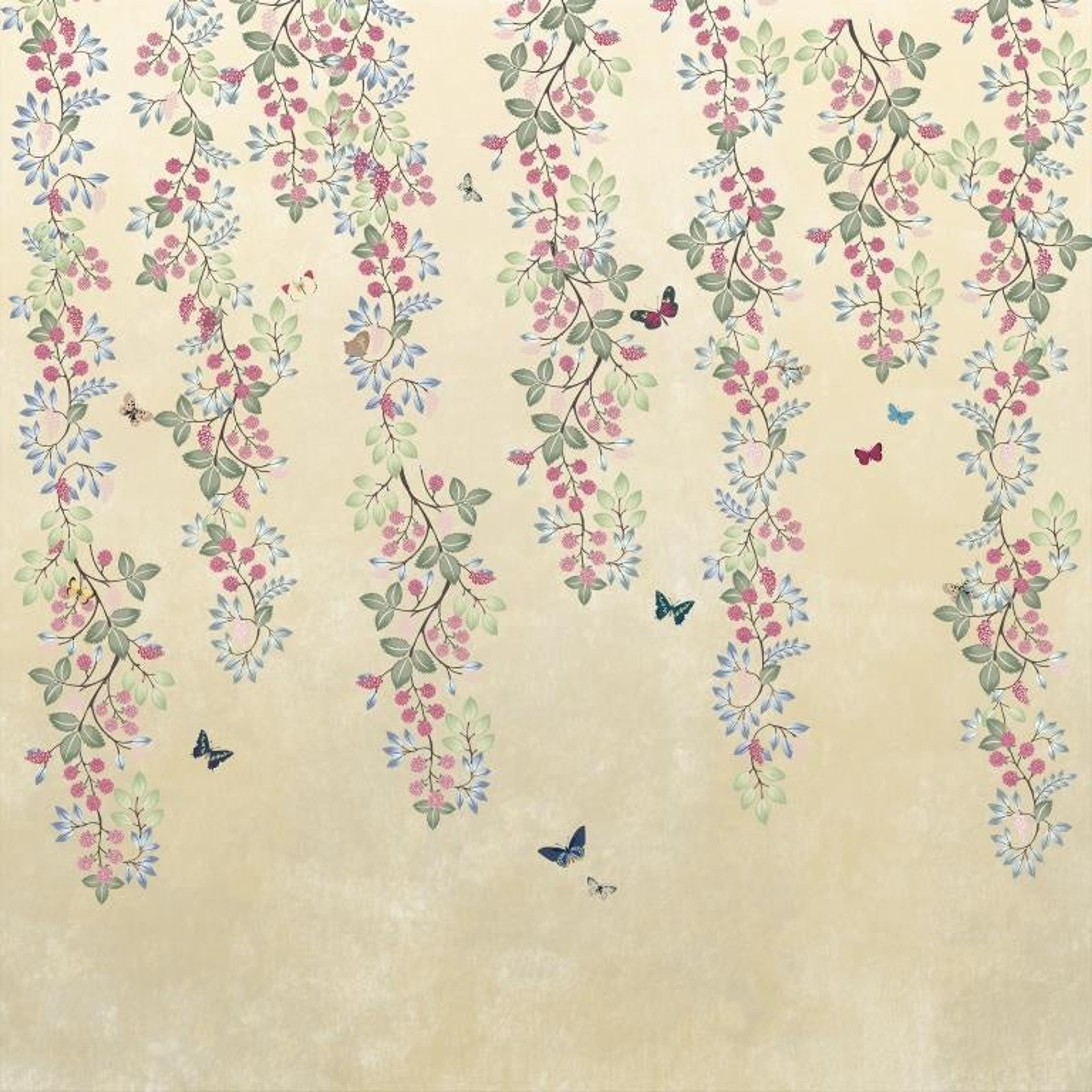 Falling Leaves Breeze Soft White, Botanical Tales, Wallpaper, 58 sft
