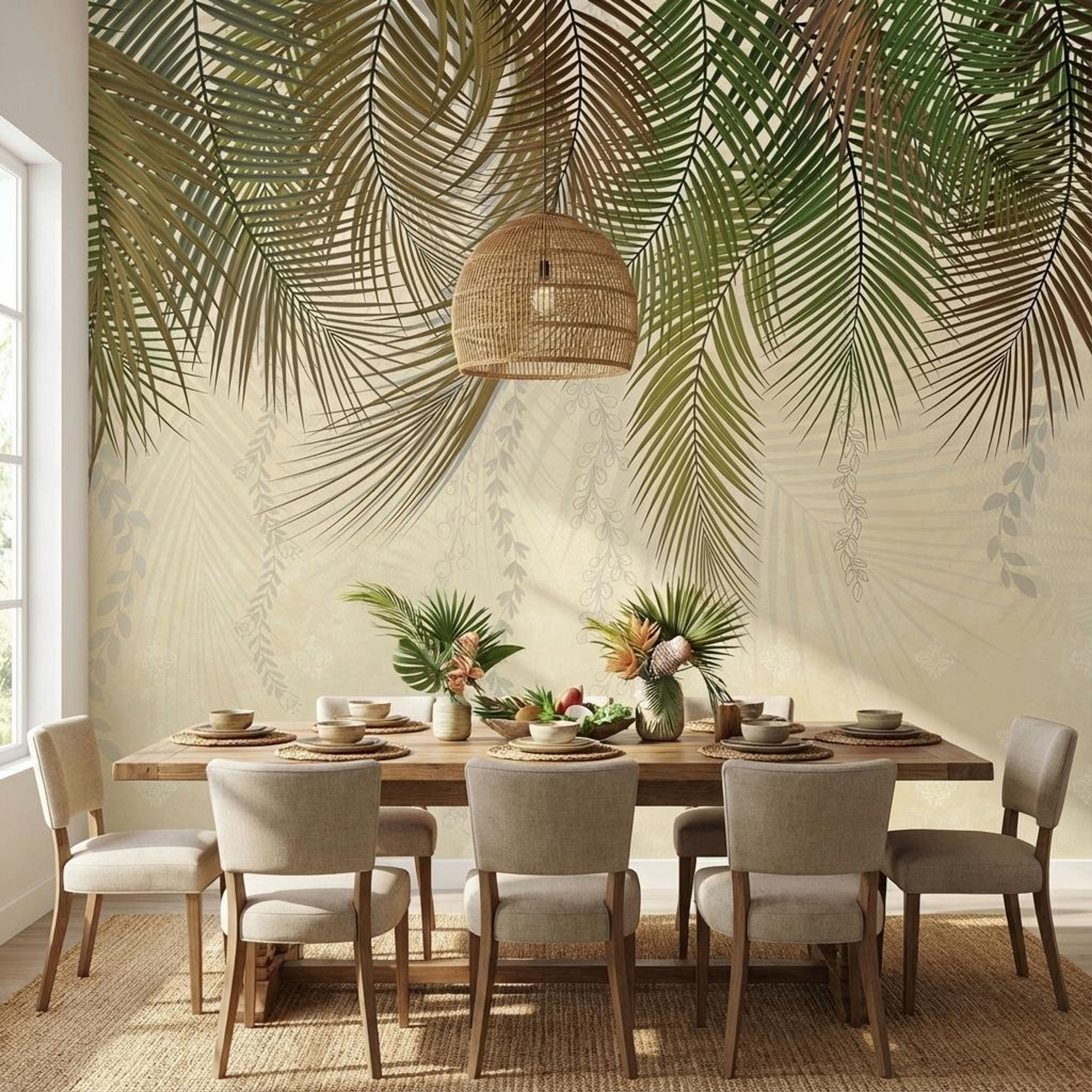 Beige Whispering Fall, Botanical Tales, Wallpaper, 58 sft