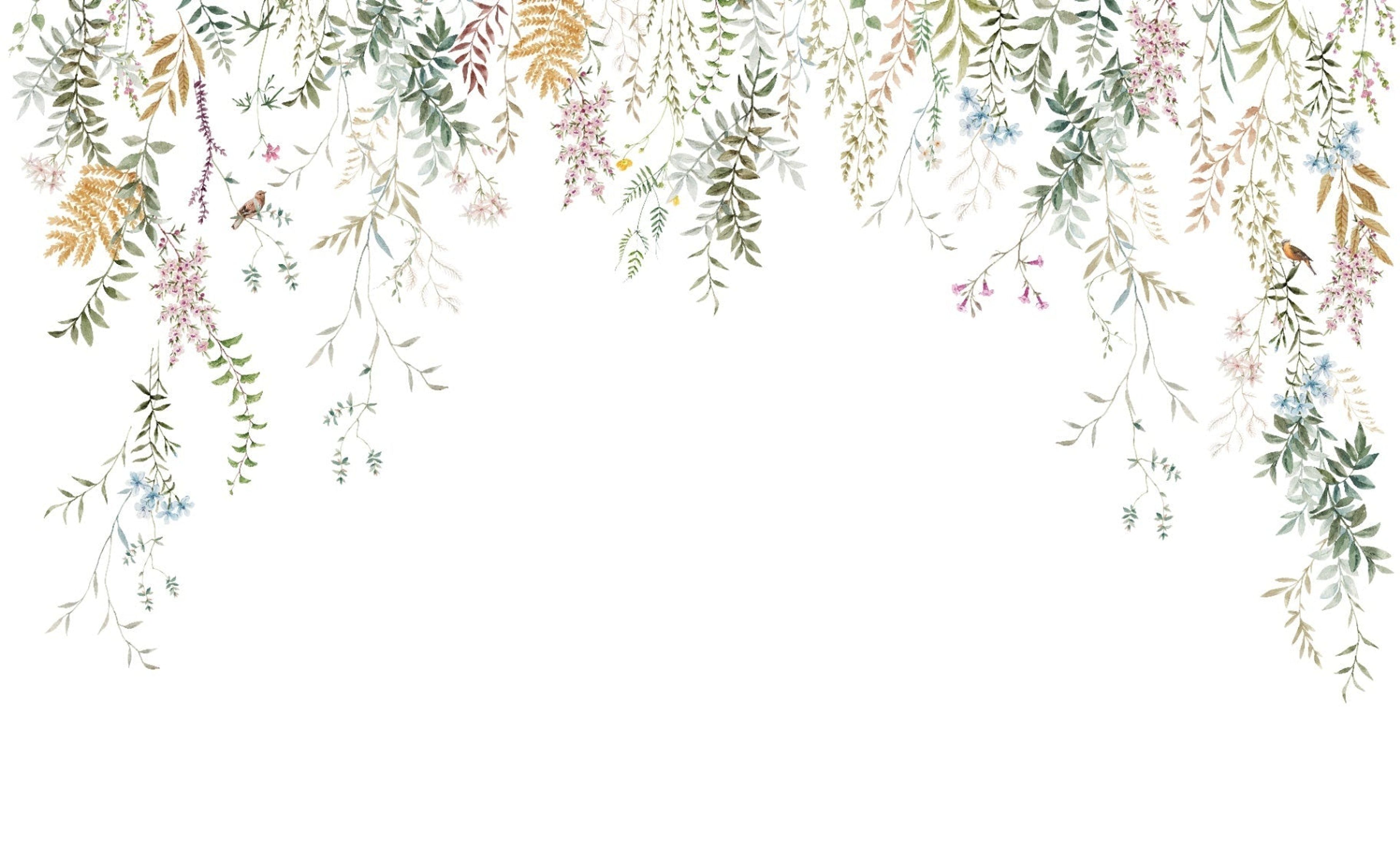 White Whispering Fall, Botanical Tales, Wallpaper, 54 sft