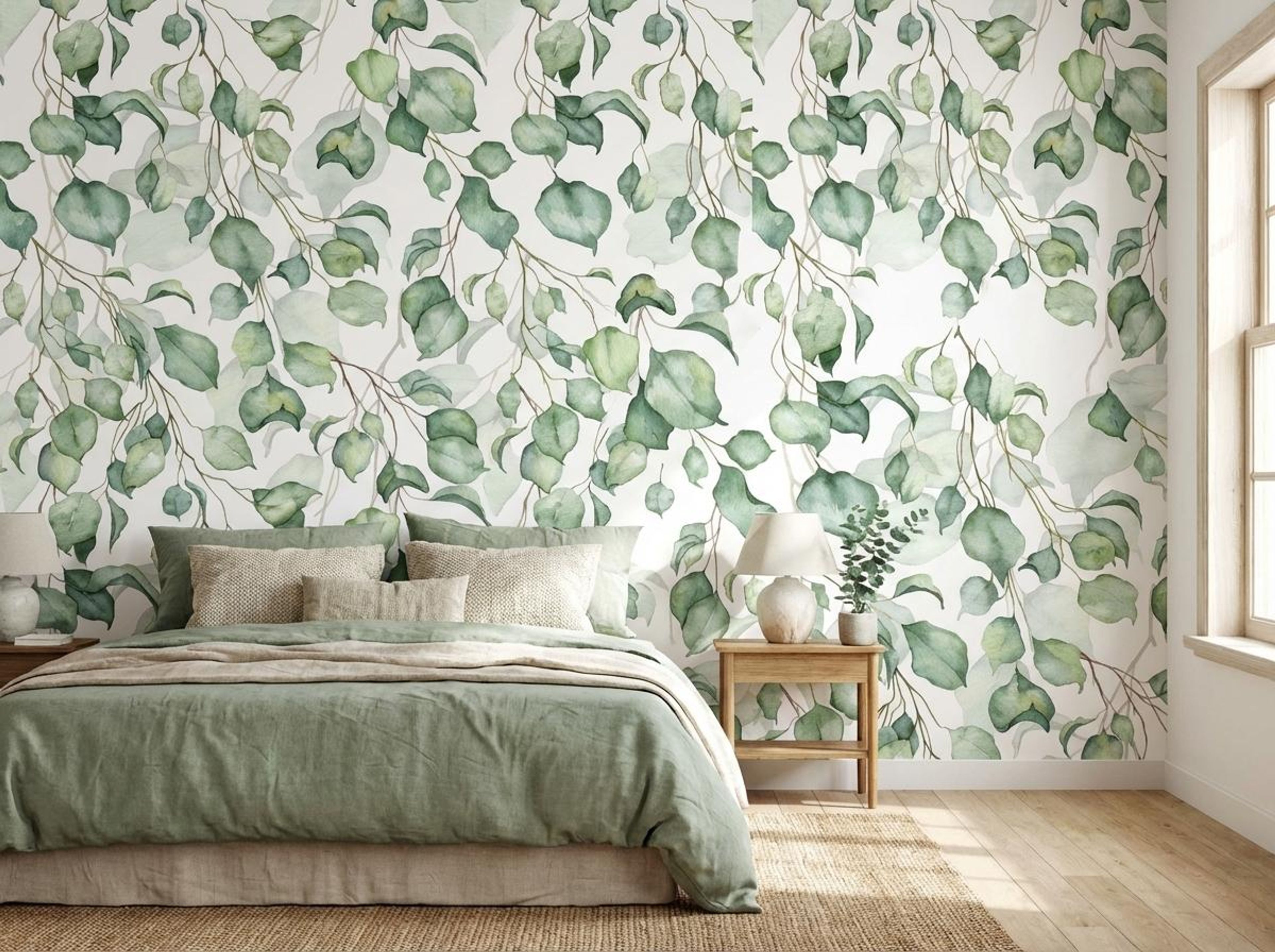 Floating Greens, Botanical Tales, Wallpaper, 54 sft