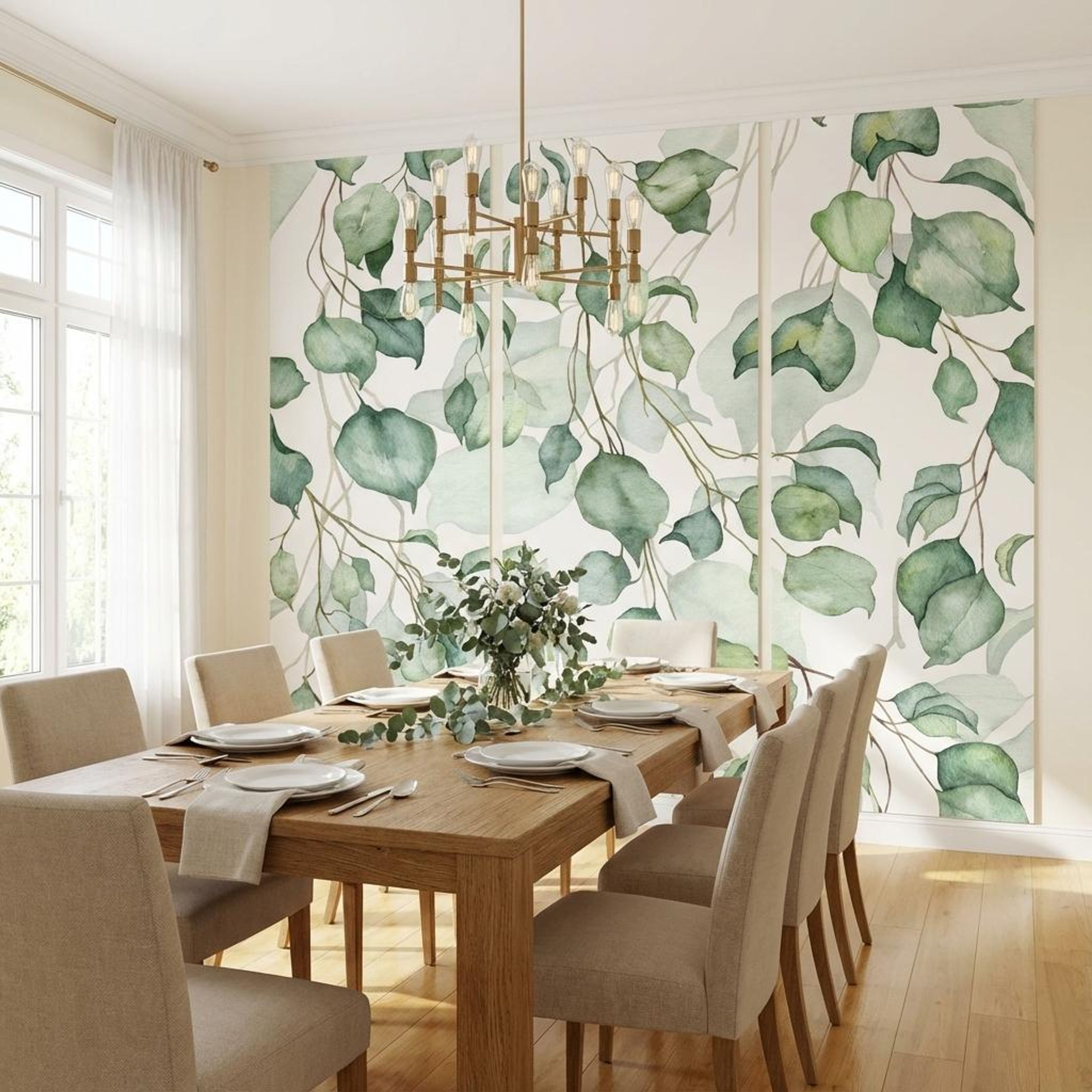 Floating Greens, Botanical Tales, Wallpaper, 54 sft