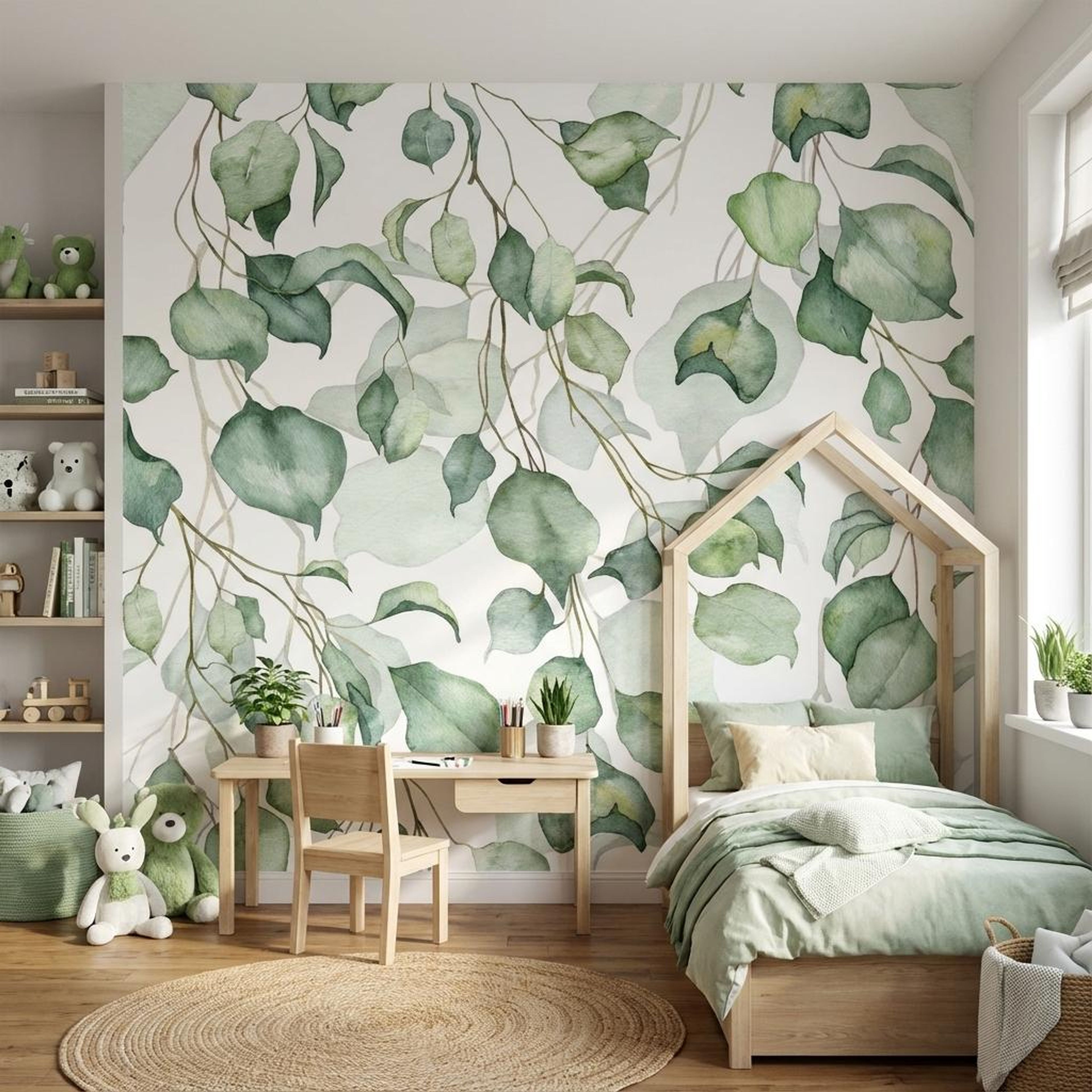 Floating Greens, Botanical Tales, Wallpaper, 54 sft
