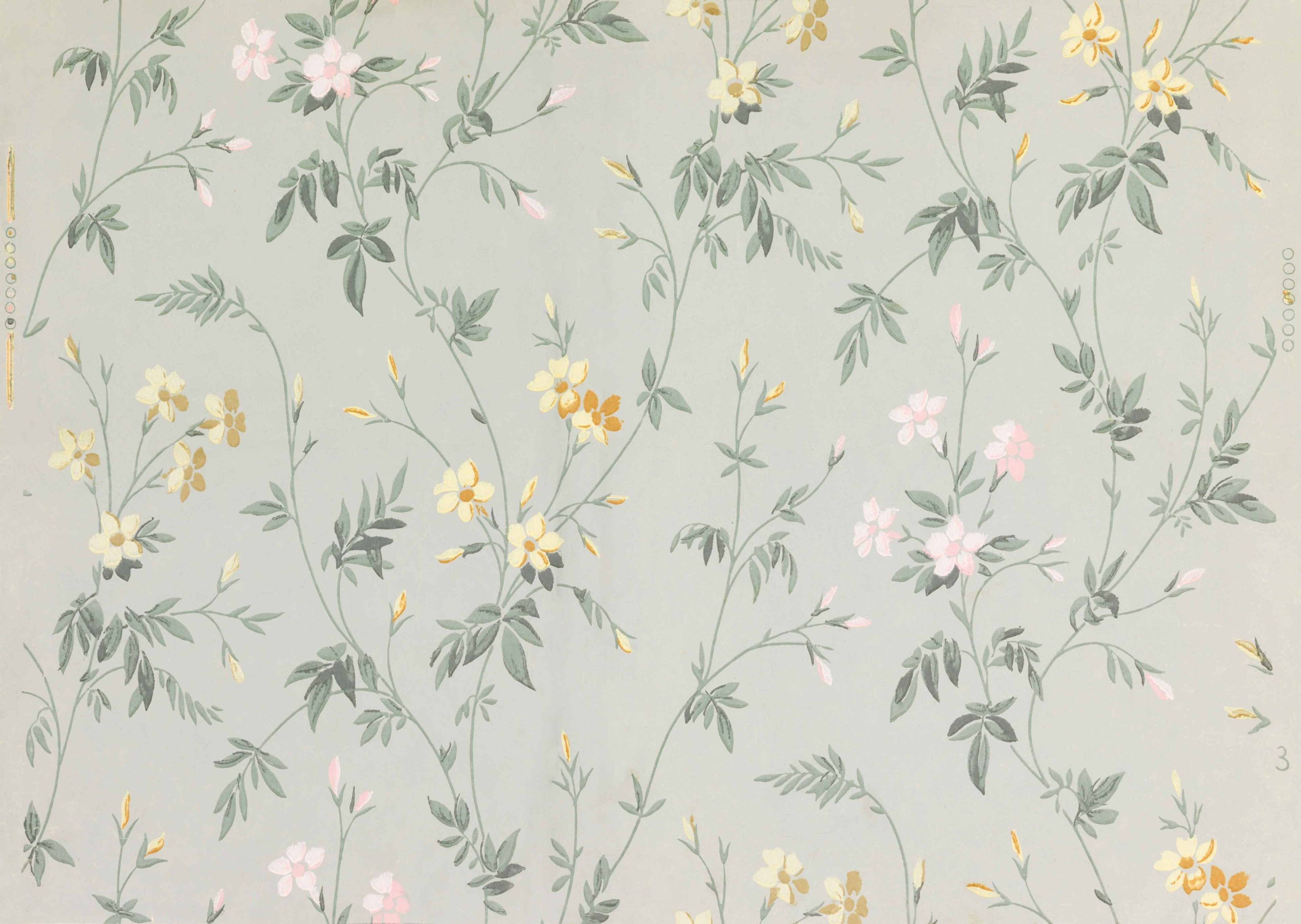 Leaf & Blossom Cascade Soft , Botanical Tales, Wallpaper, 54 sft