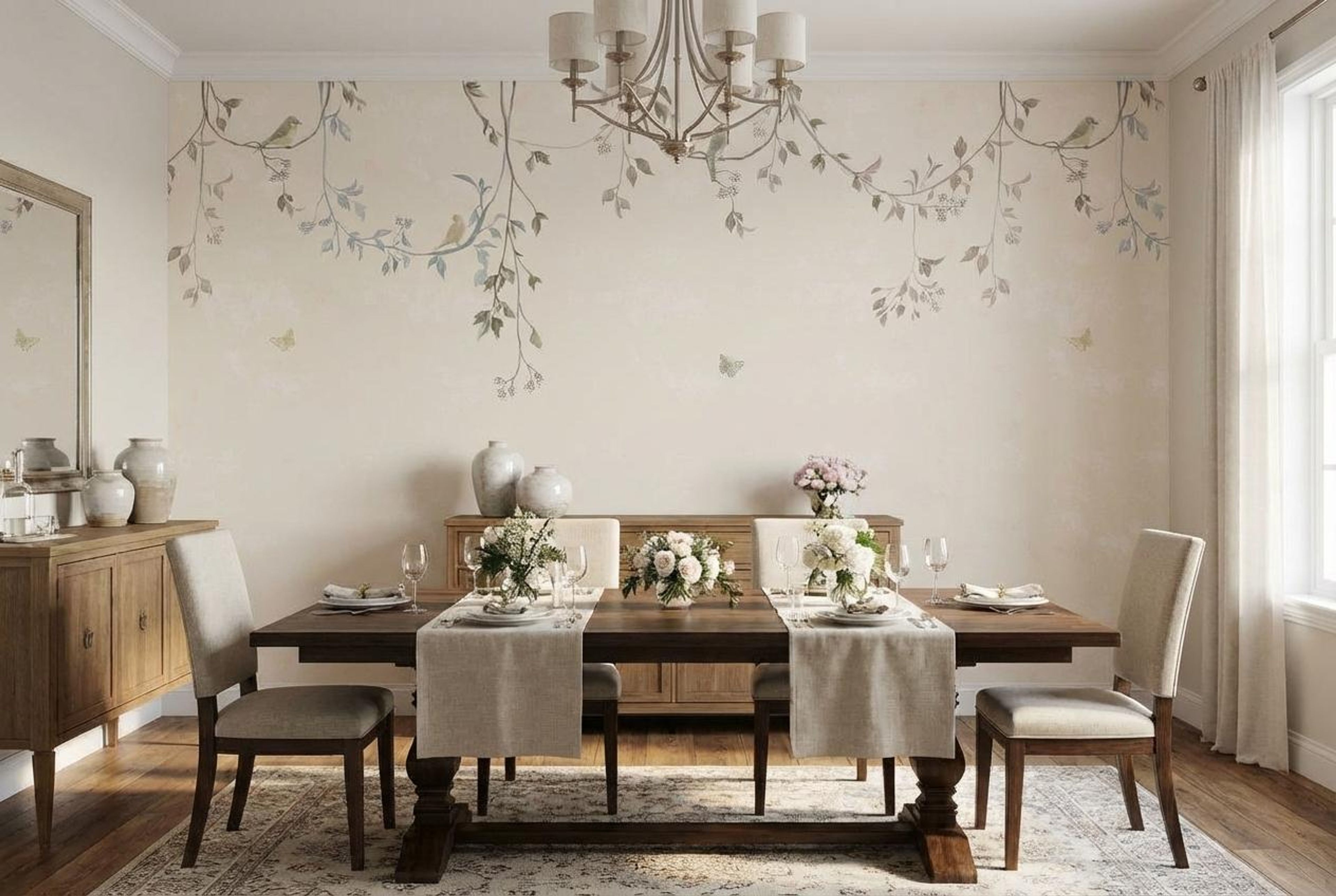 Soft Fall Symphony Off White, Botanical Tales, Wallpaper, 54 sft