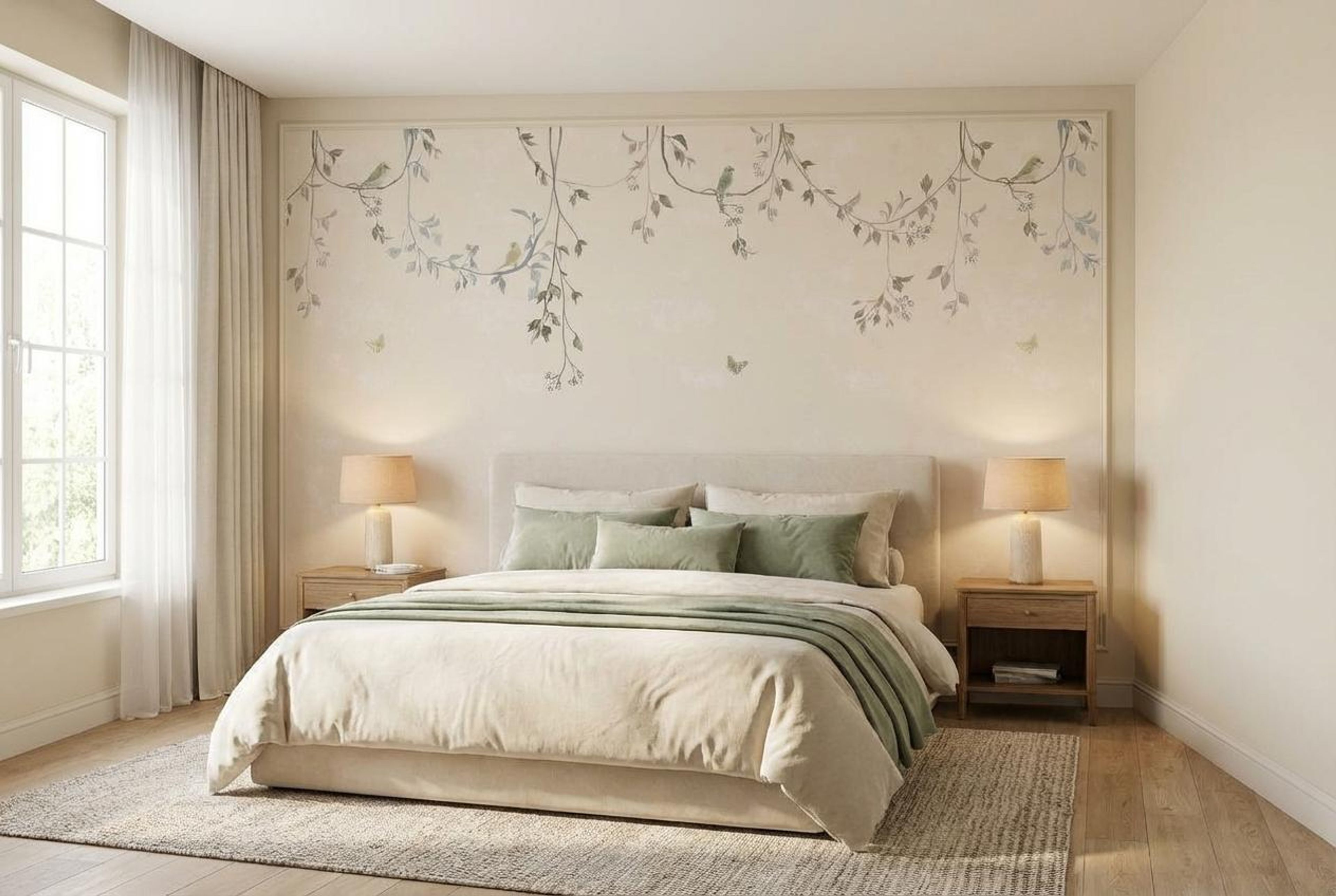 Soft Fall Symphony Off White, Botanical Tales, Wallpaper, 54 sft