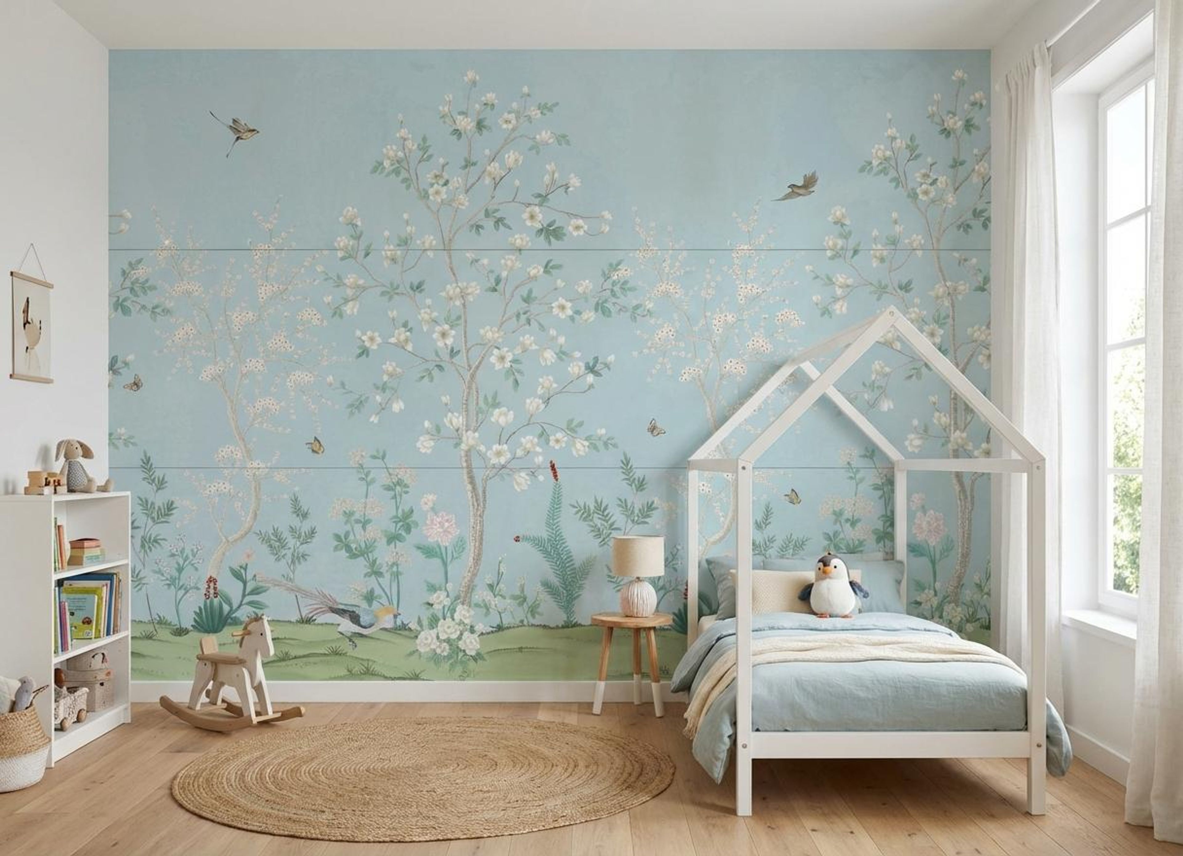 Blossom Symphony Blue, Botanical Tales, Wallpaper, 54 sft