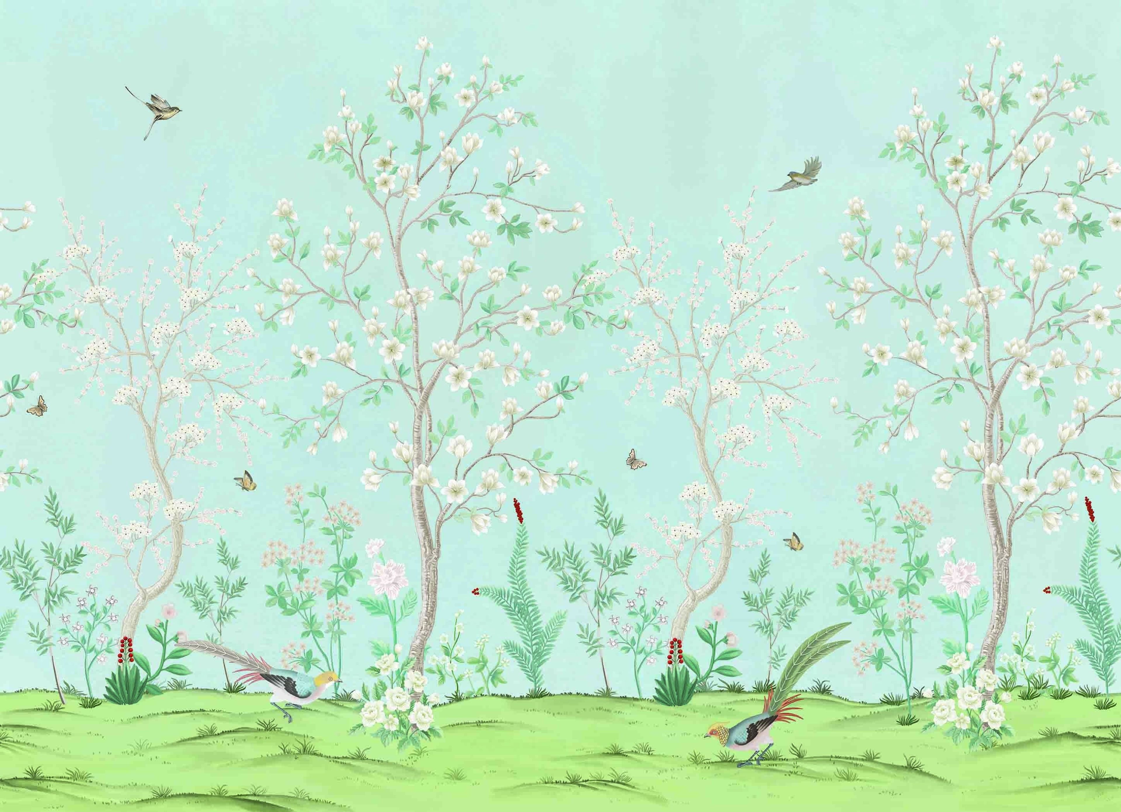 Blossom Symphony Blue, Botanical Tales, Wallpaper, 54 sft