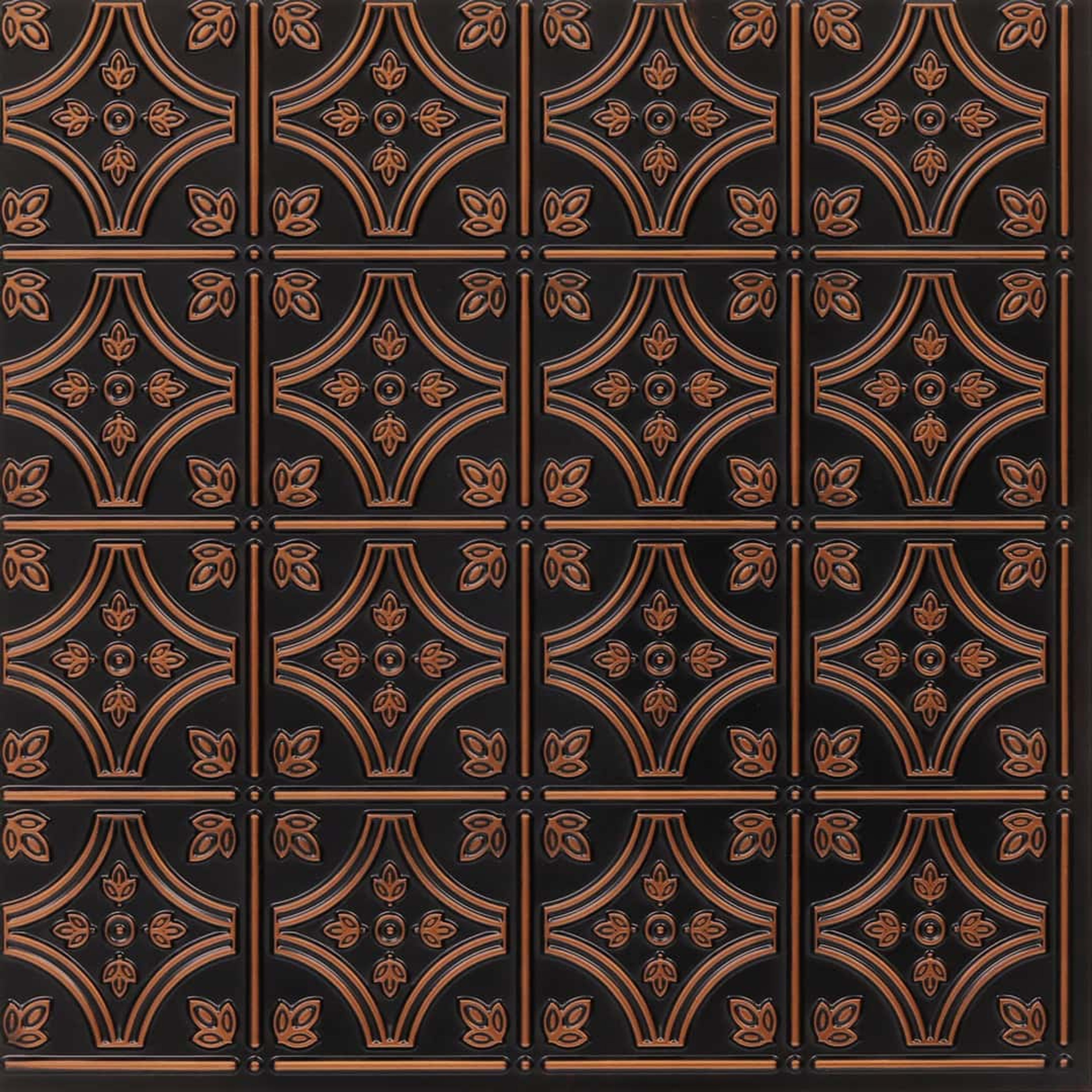 Antique Copper Silver - Moraccan Meshwork - Copper, Bronze - Decorative Ceiling Panel - 2 ft x 2 ft