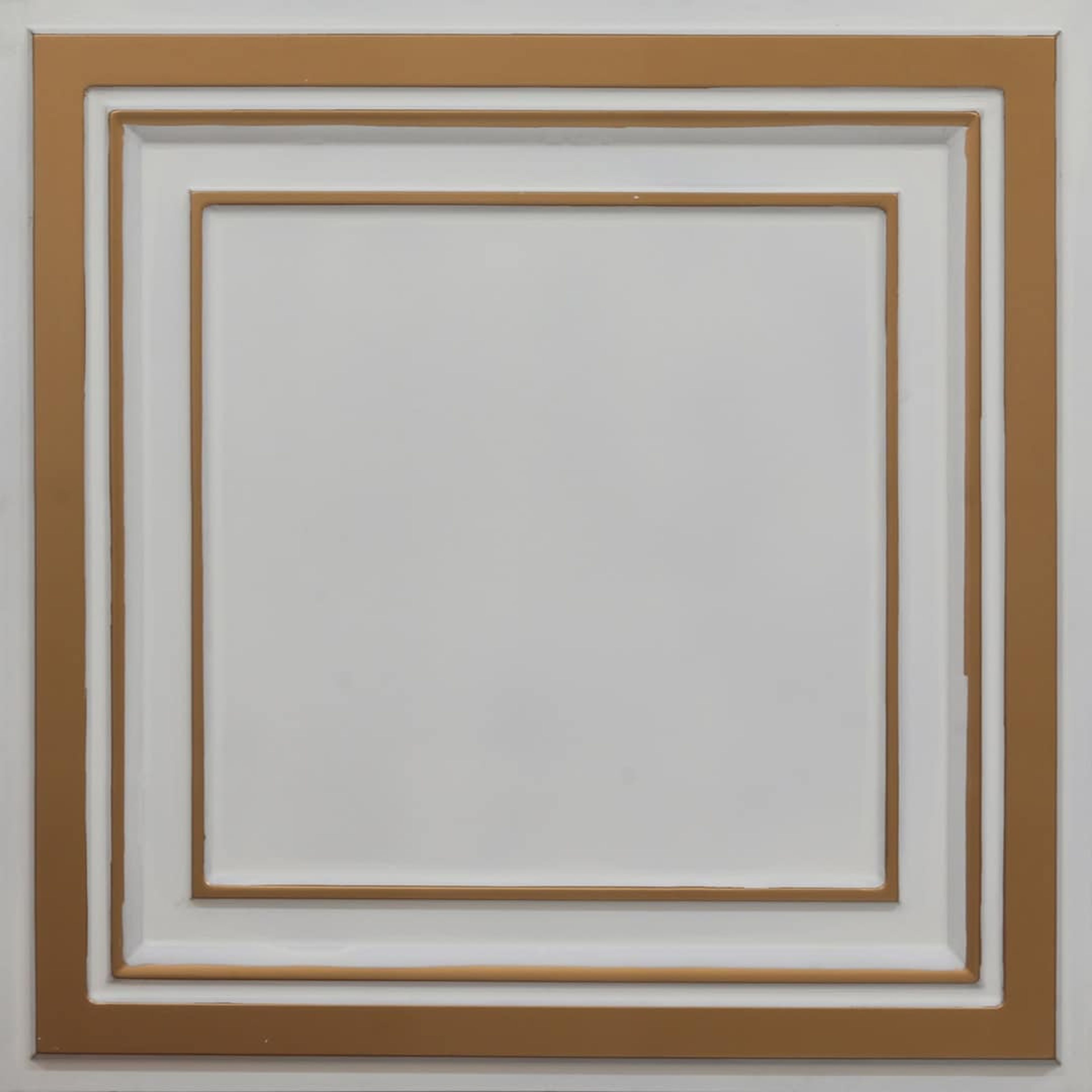 Gleam Antique White - Greek Geometric - White, Beige - Decorative Ceiling Panel - 2 ft x 2 ft