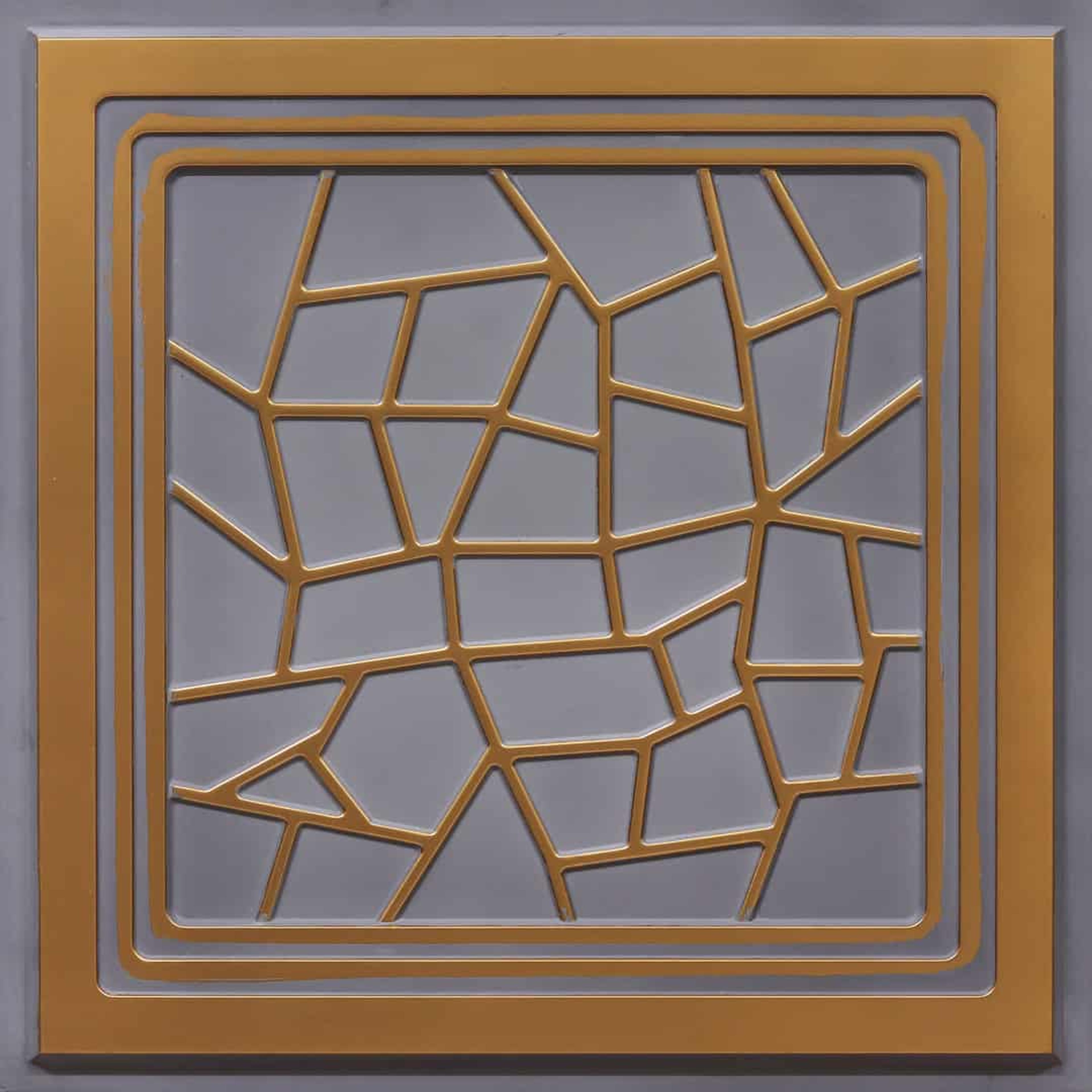 Royal Grey Create - Moraccan Meshwork - Silver, Grey - Decorative Ceiling Panel - 2 ft x 2 ft