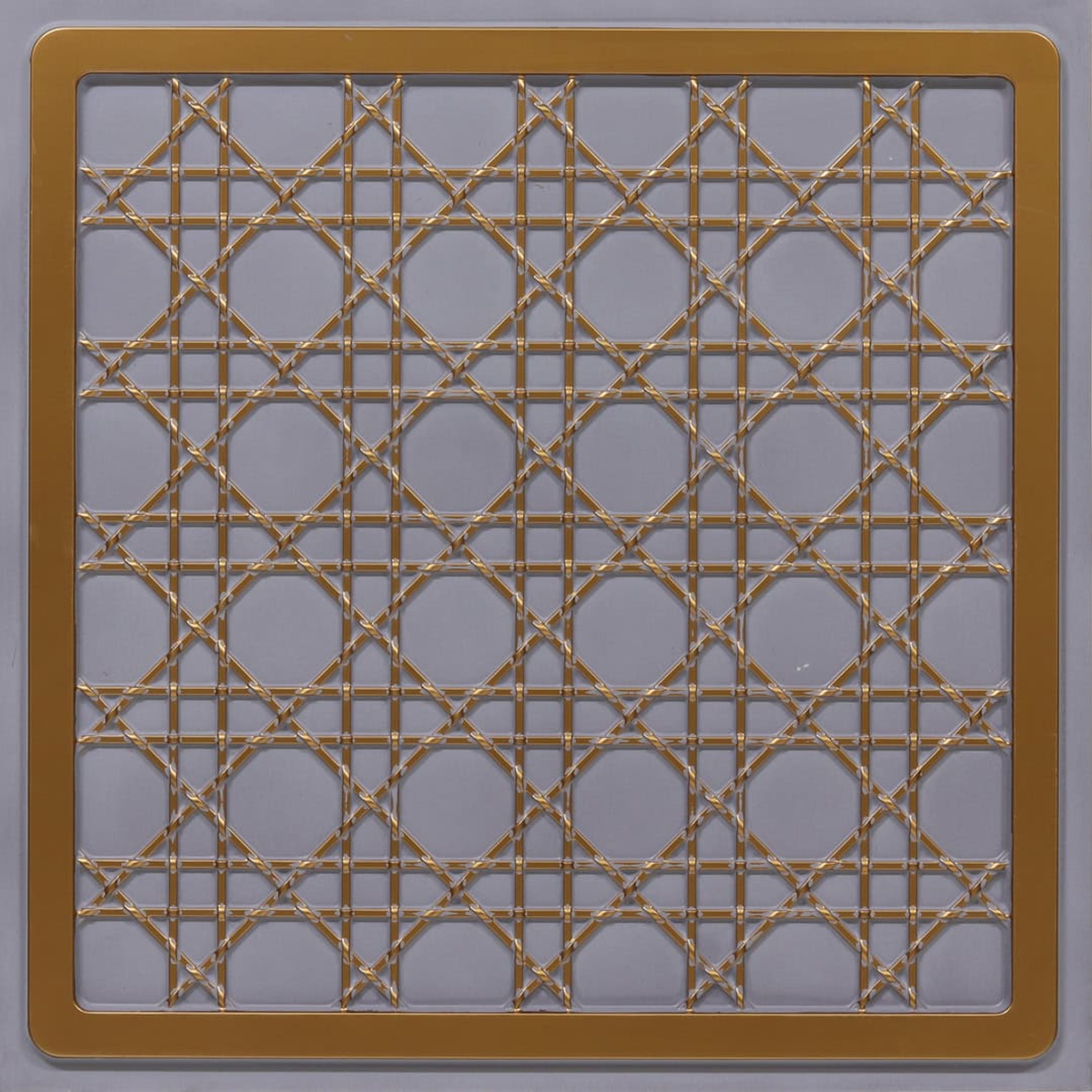 Royal Grey Creative - Moraccan Meshwork - Silver, Grey - Decorative Ceiling Panel - 2 ft x 2 ft