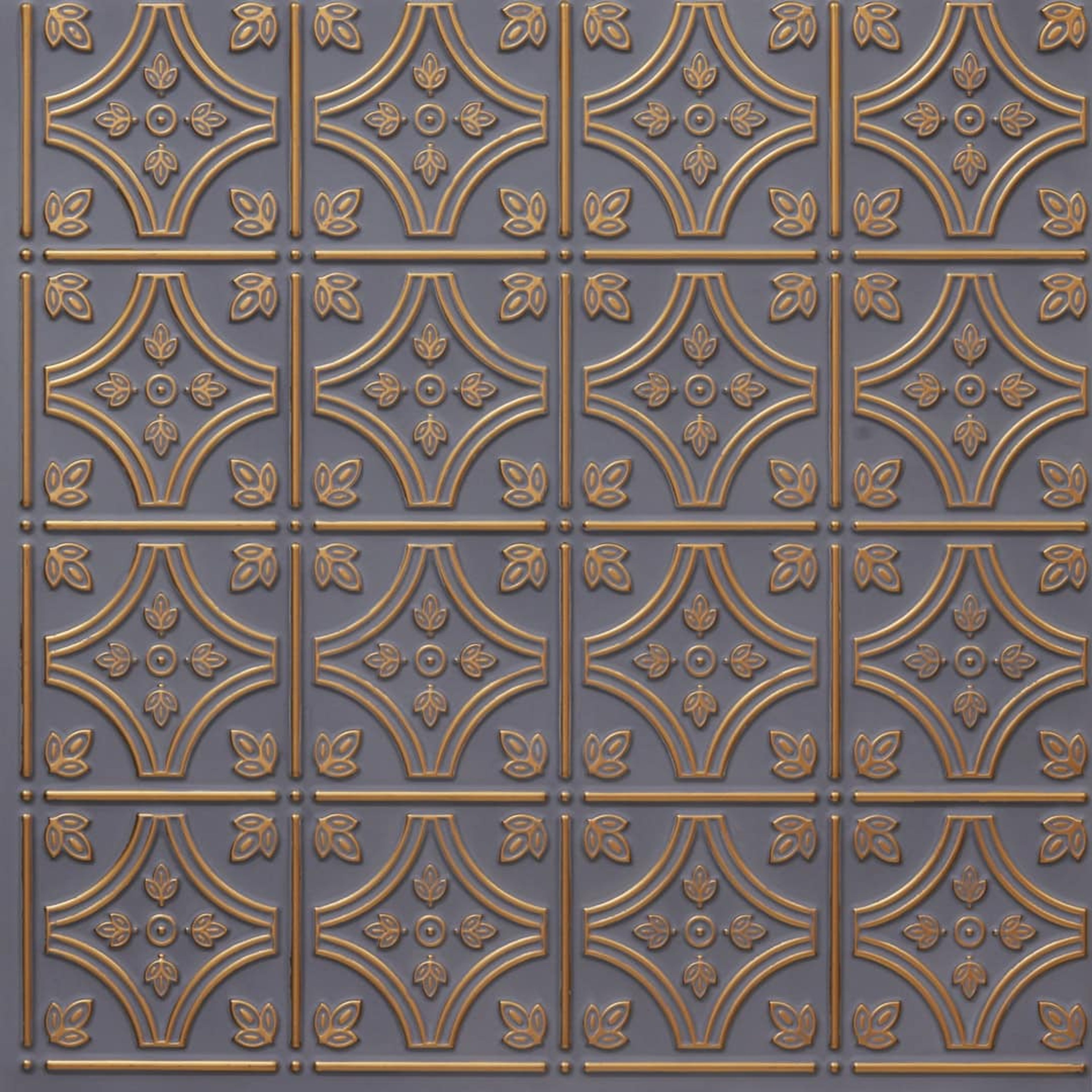 Artistic Royal Grey - Moraccan Meshwork - Silver, Grey - Decorative Ceiling Panel - 2 ft x 2 ft