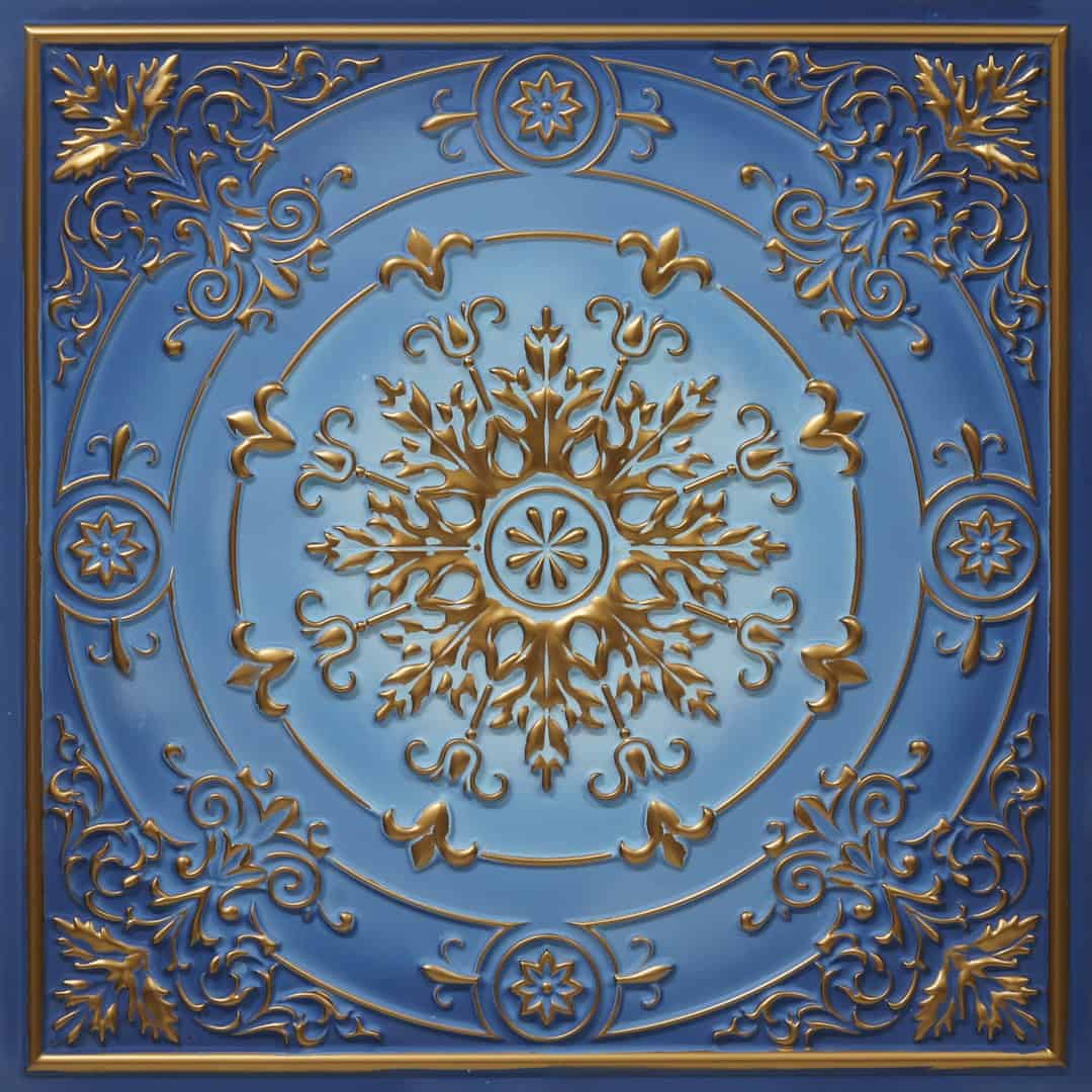 Mosaic Golden Swan - Baali Botanical - Gold, Yellow - Decorative Ceiling Panel - 2 ft x 2 ft