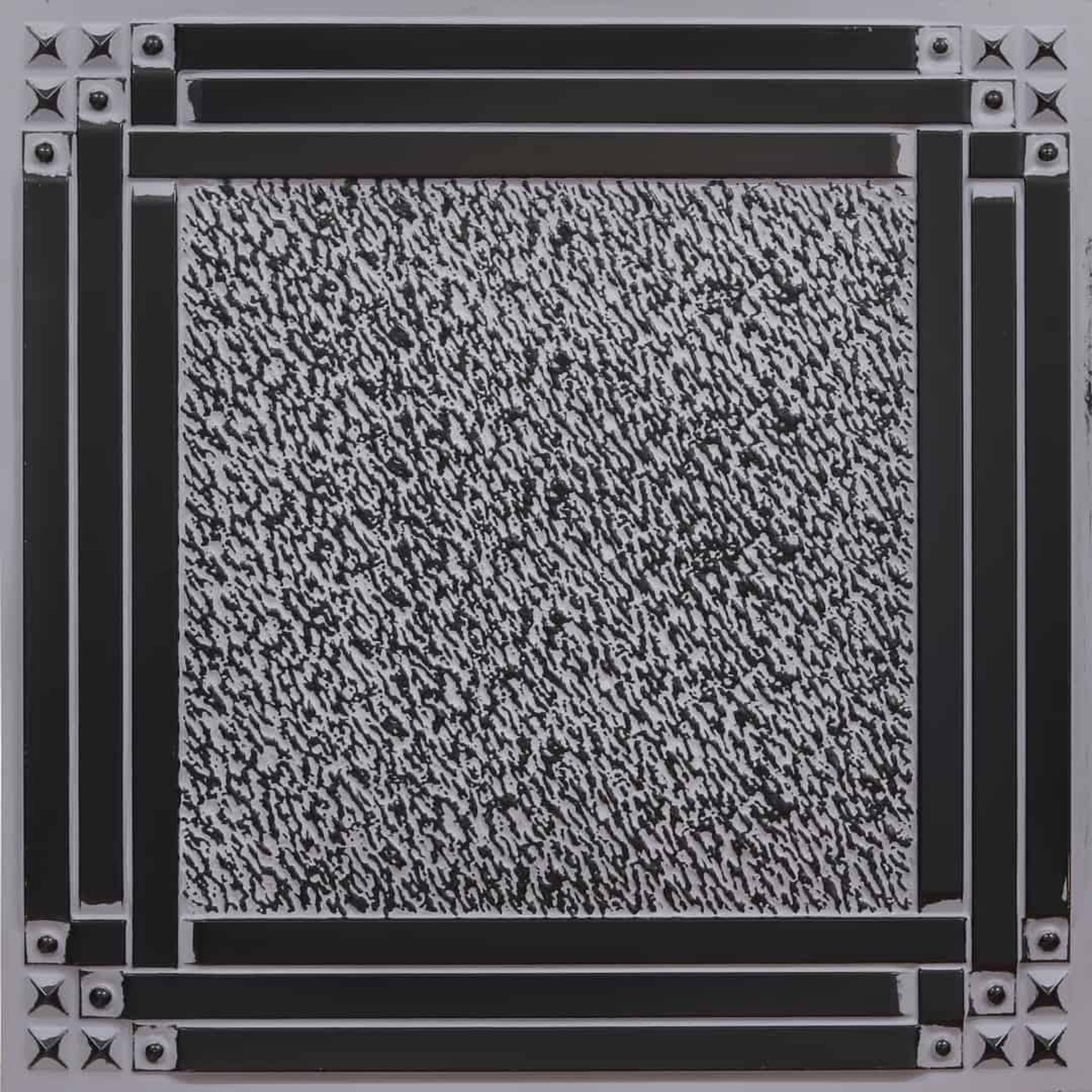 Dream Royal Black - Greek Geometric - Black, Grey - Decorative Ceiling Panel - 2 ft x 2 ft