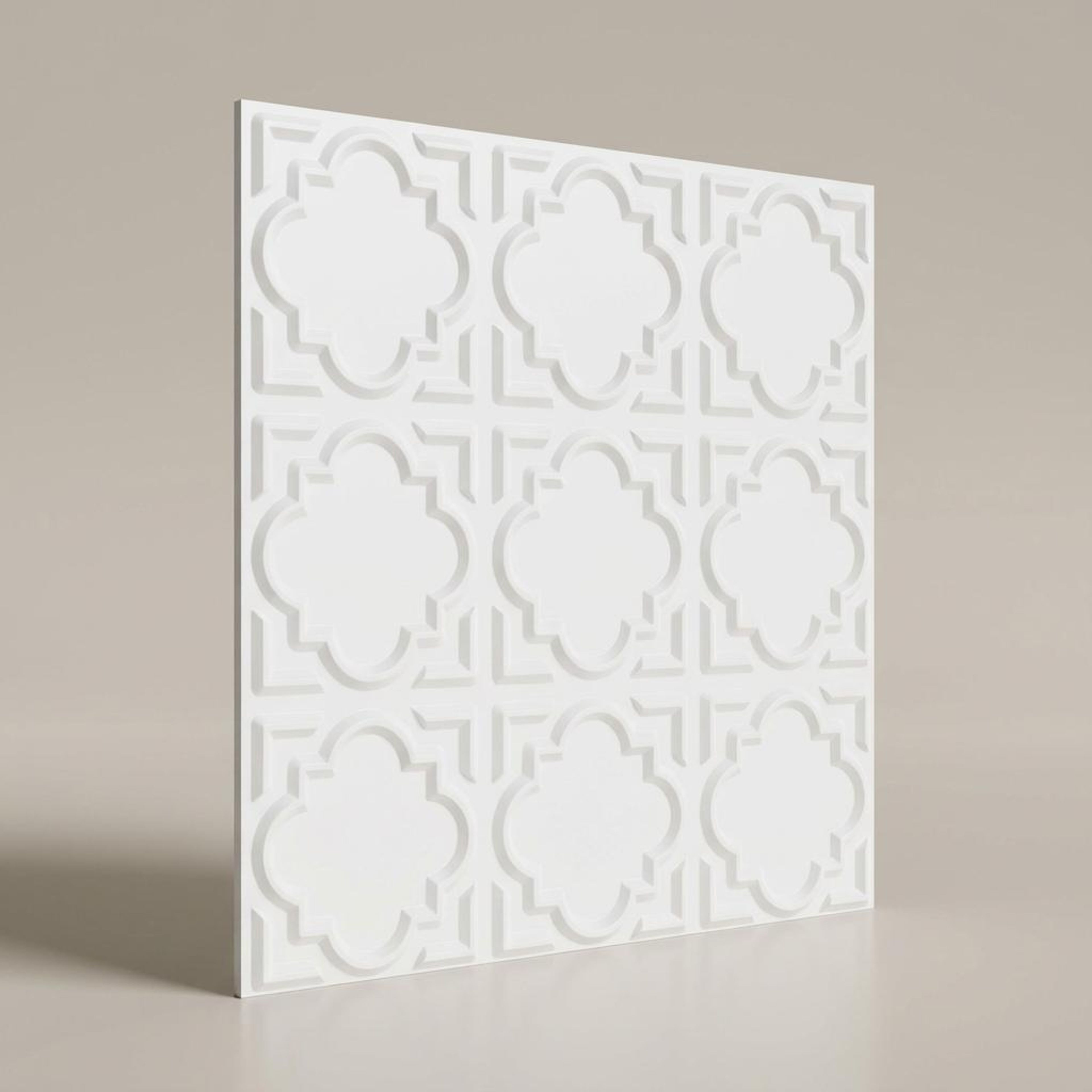 Canvas Paintable - Moraccan Meshwork - White - Decorative Ceiling Panel - 2 ft x 2 ft