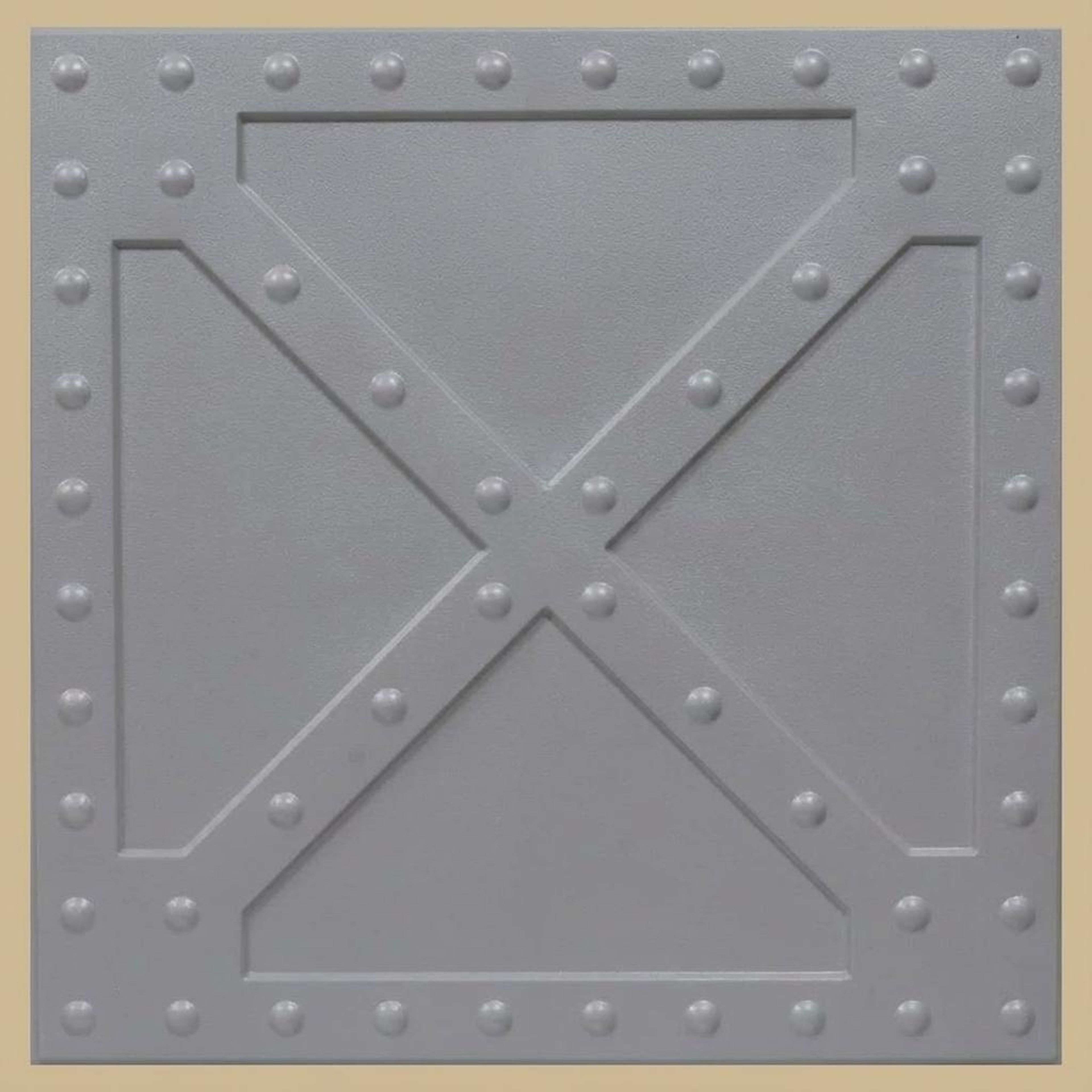 Canvas Paintable - Moraccan Meshwork - White - Decorative Ceiling Panel - 2 ft x 2 ft