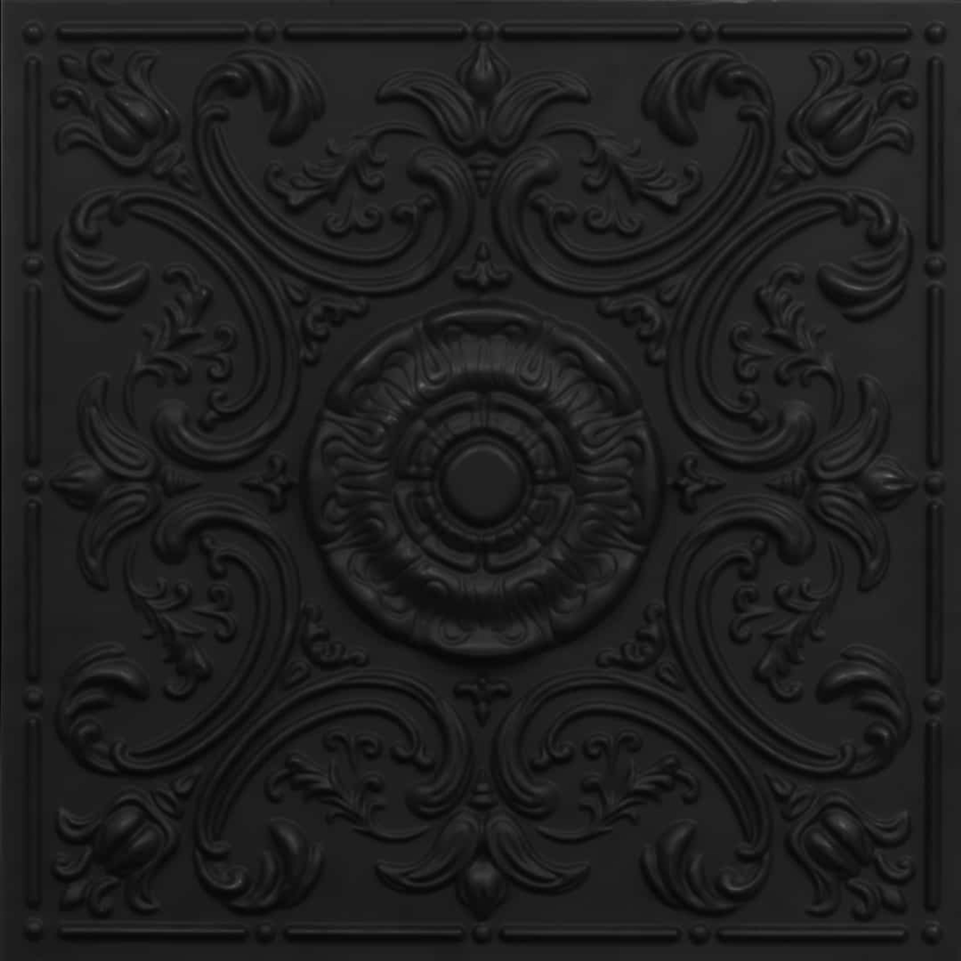 Tone Black - Baali Botanical - Black - Decorative Ceiling Panel - 2 ft x 2 ft