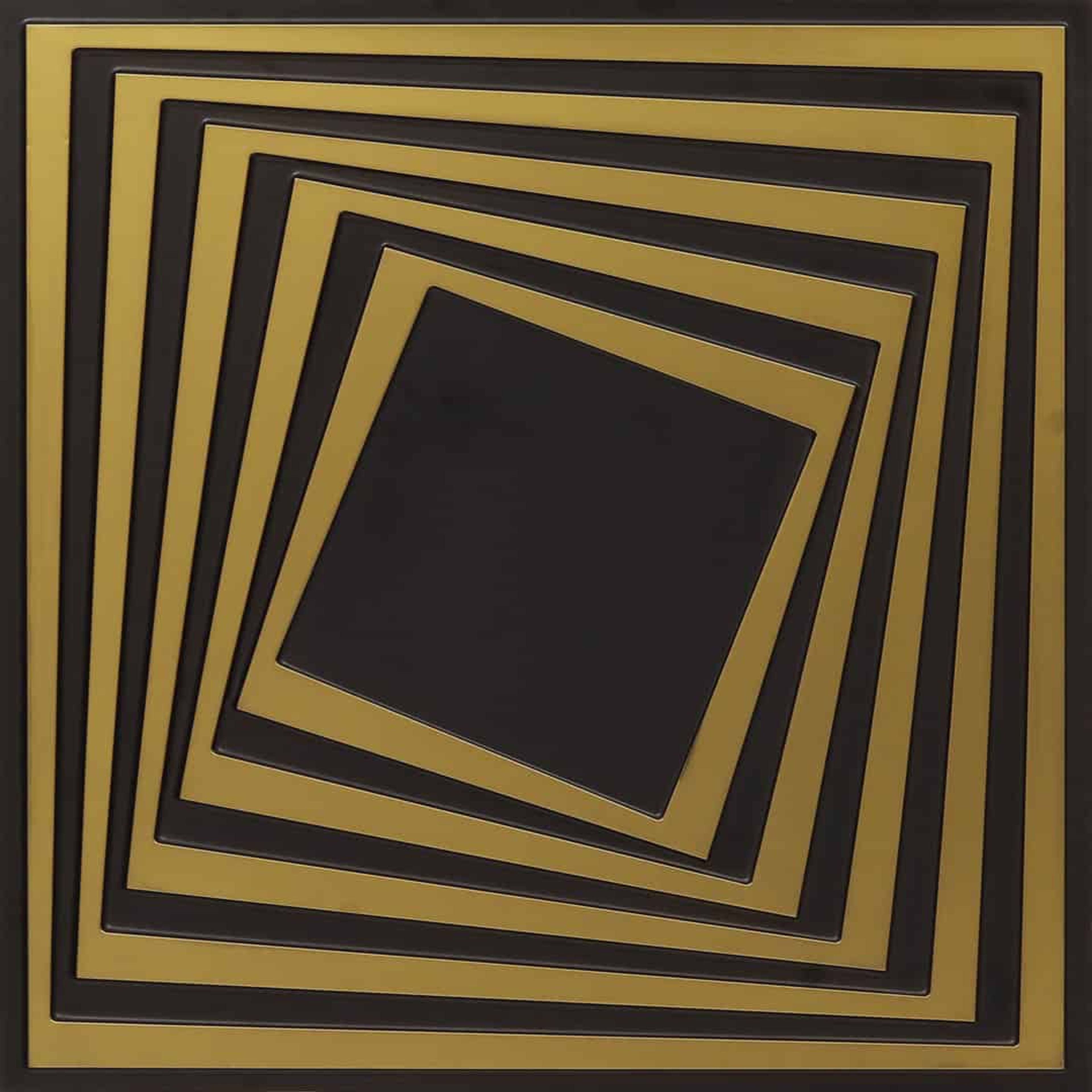 Lustrous Antique Brass - Greek Geometric - Brass, Bronze - Decorative Ceiling Panel - 2 ft x 2 ft