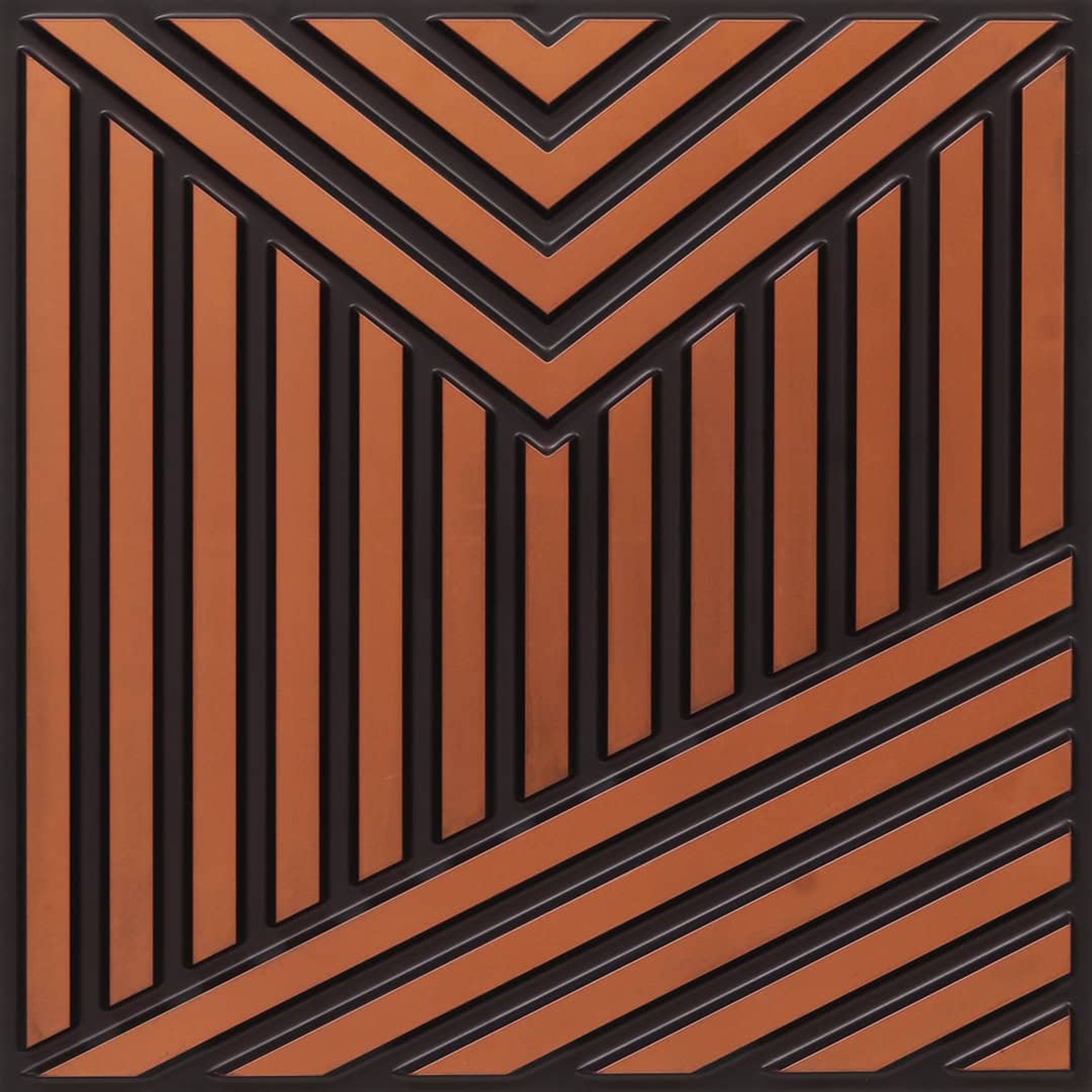 Antique Copper Timeless - Greek Geometric - Copper, Bronze - Decorative Ceiling Panel - 2 ft x 2 ft