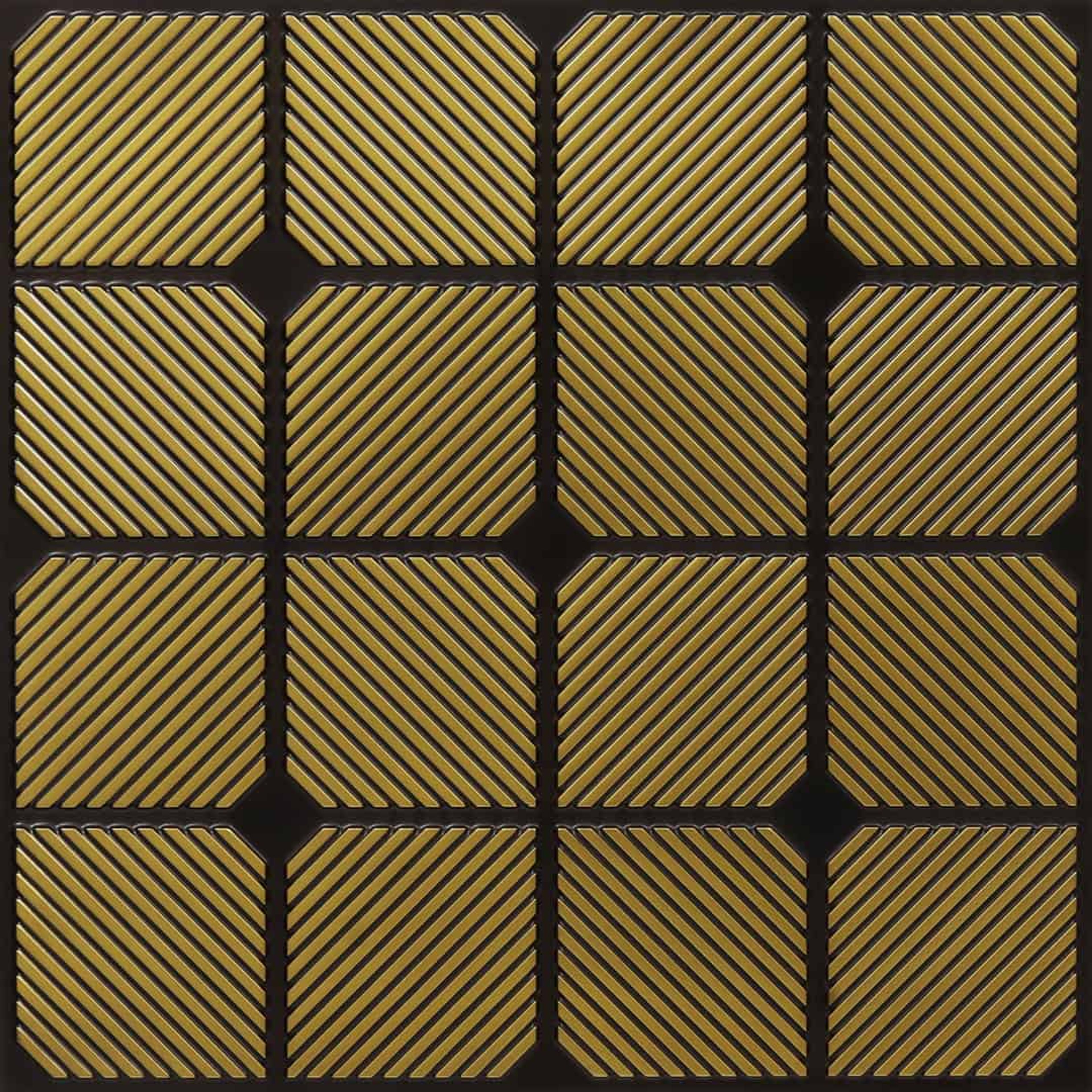 Timeless Antique Brass - Greek Geometric - Brass, Bronze - Decorative Ceiling Panel - 2 ft x 2 ft