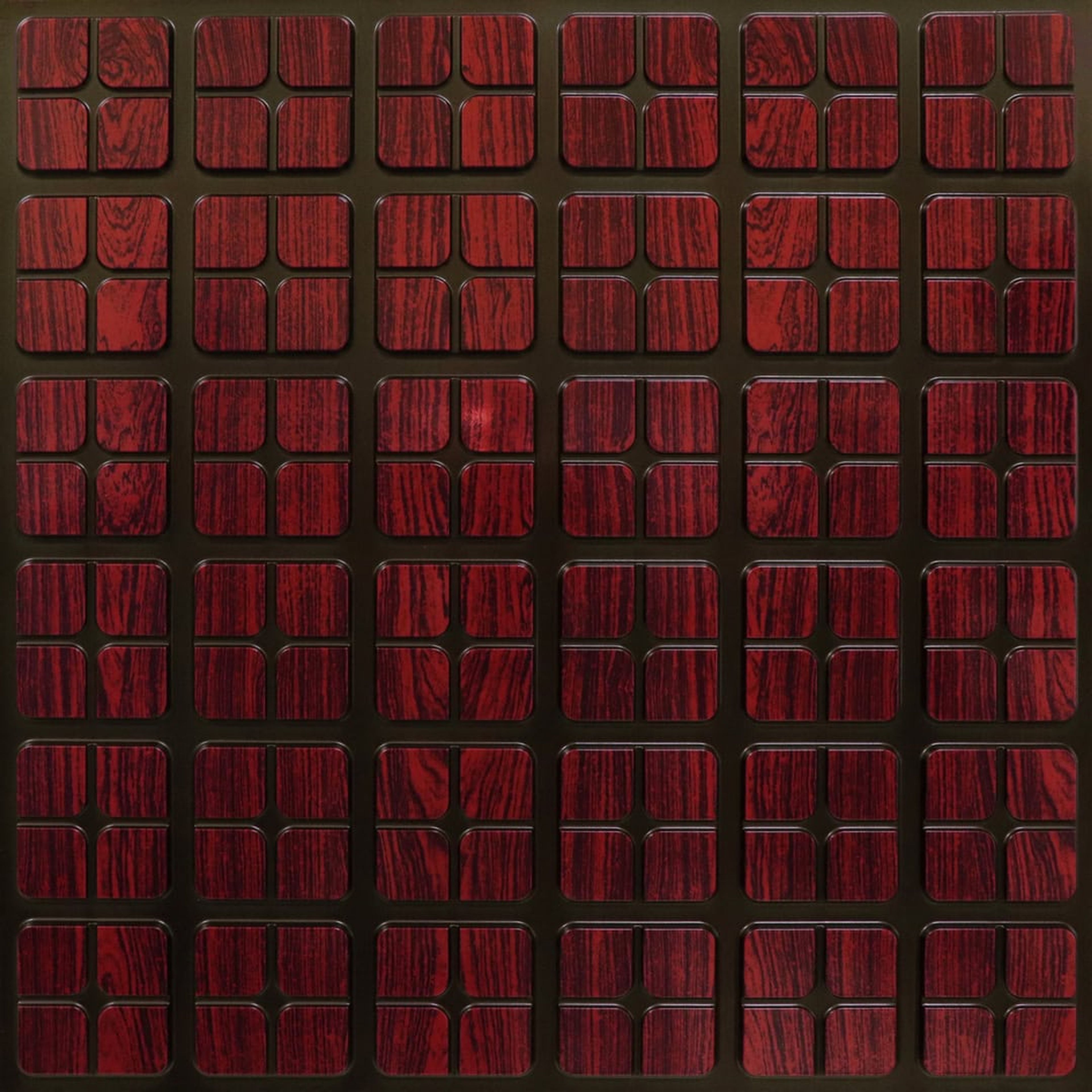 Lustrous Antique Rosewood - Moraccan Meshwork - Brown, Black - Decorative Ceiling Panel - 2 ft x 2 ft