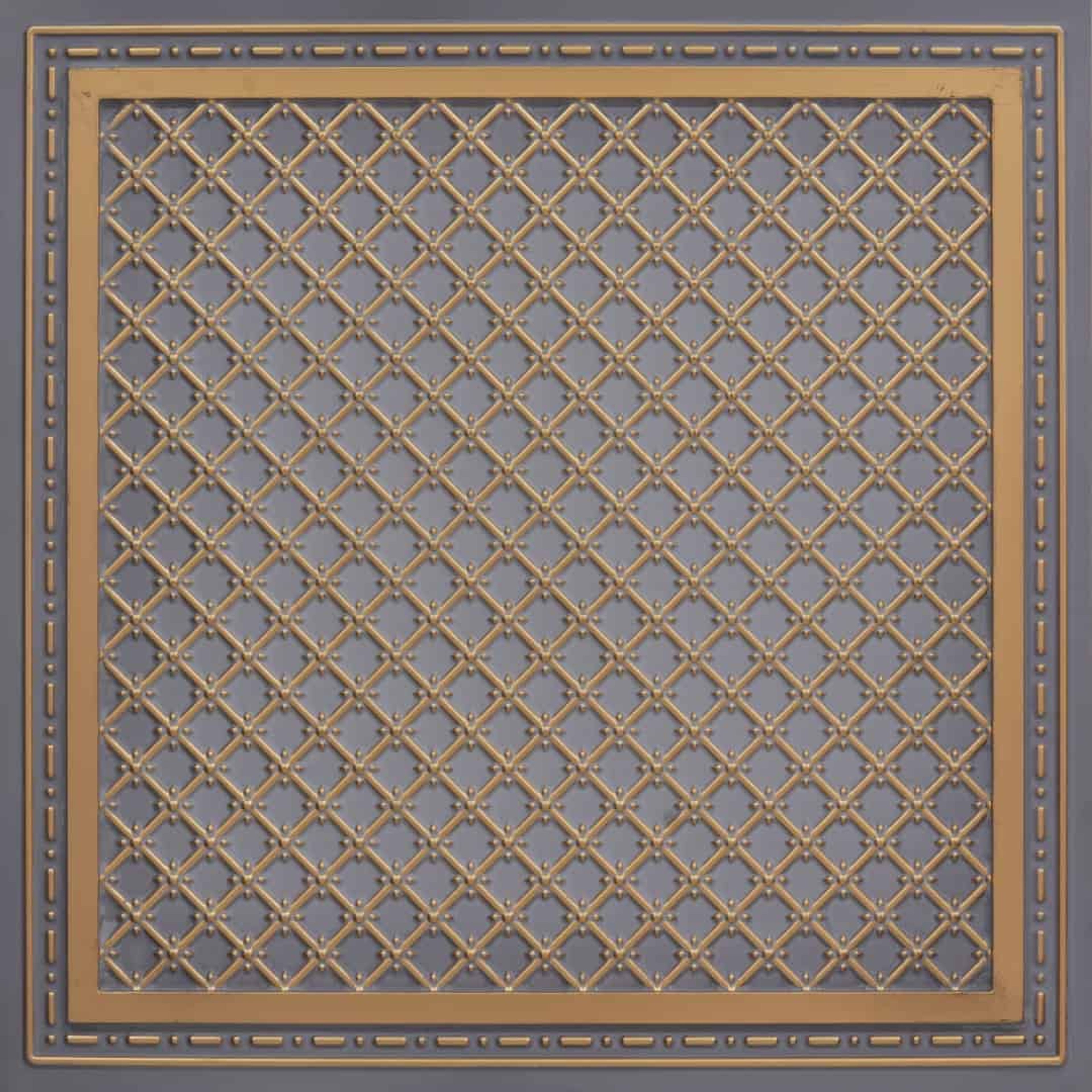 Gold Antique Mocha - Moraccan Meshwork - Gold, Brown - Decorative Ceiling Panel - 2 ft x 2 ft