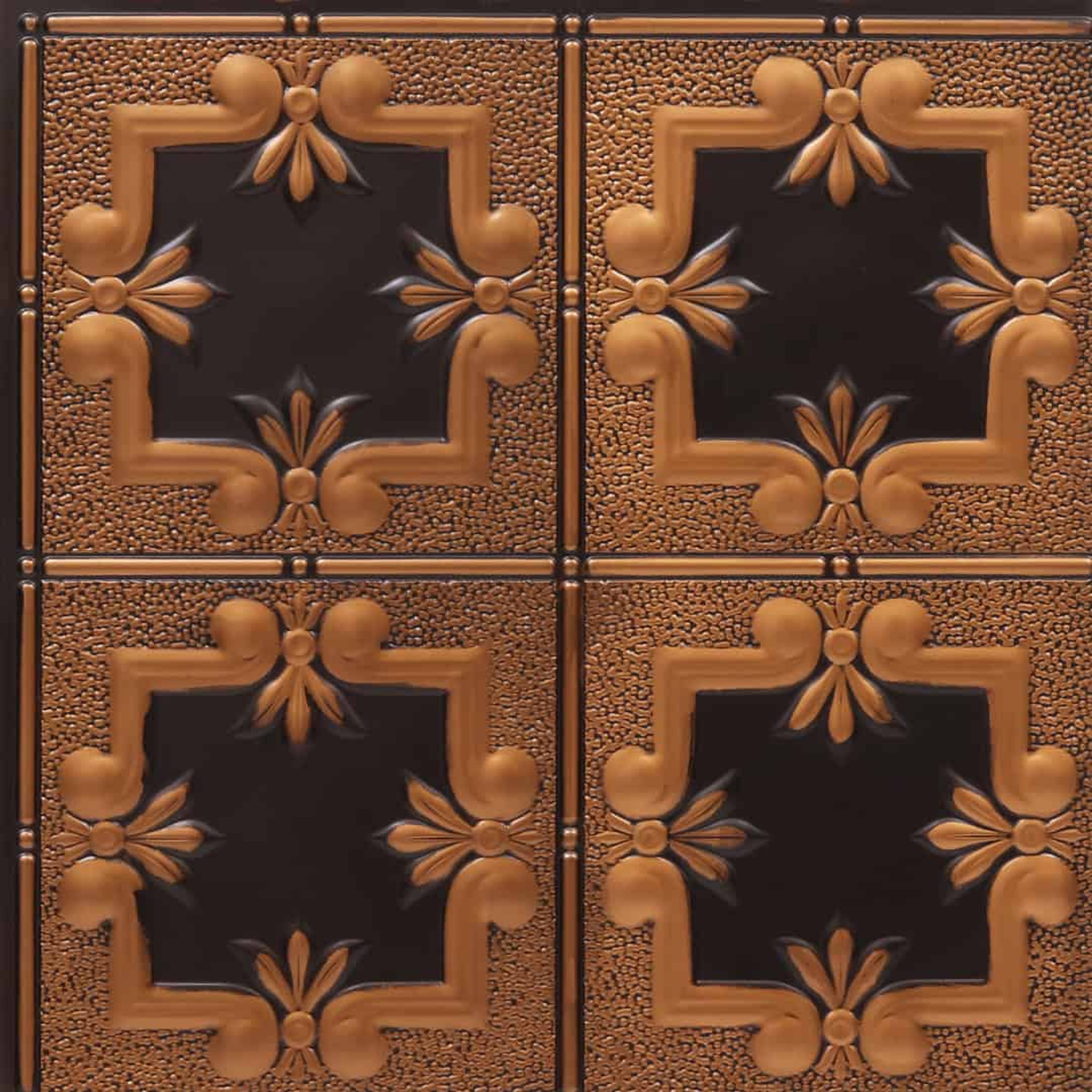 Sophisticated Antique Copper - Baali Botanical - Copper, Bronze - Decorative Ceiling Panel - 2 ft x 2 ft