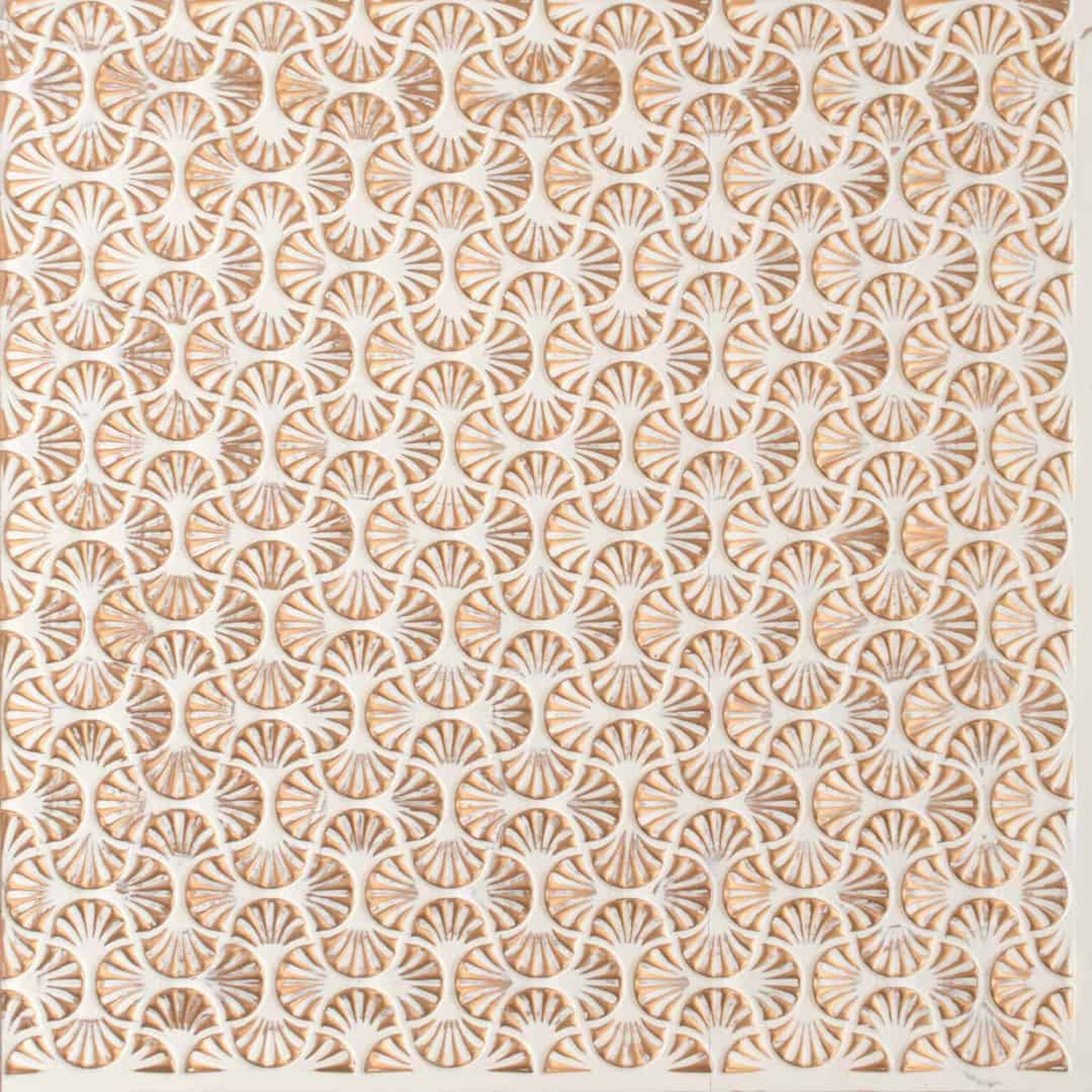 Aged Antique White - Moraccan Meshwork - White, Beige - Decorative Ceiling Panel - 2 ft x 2 ft