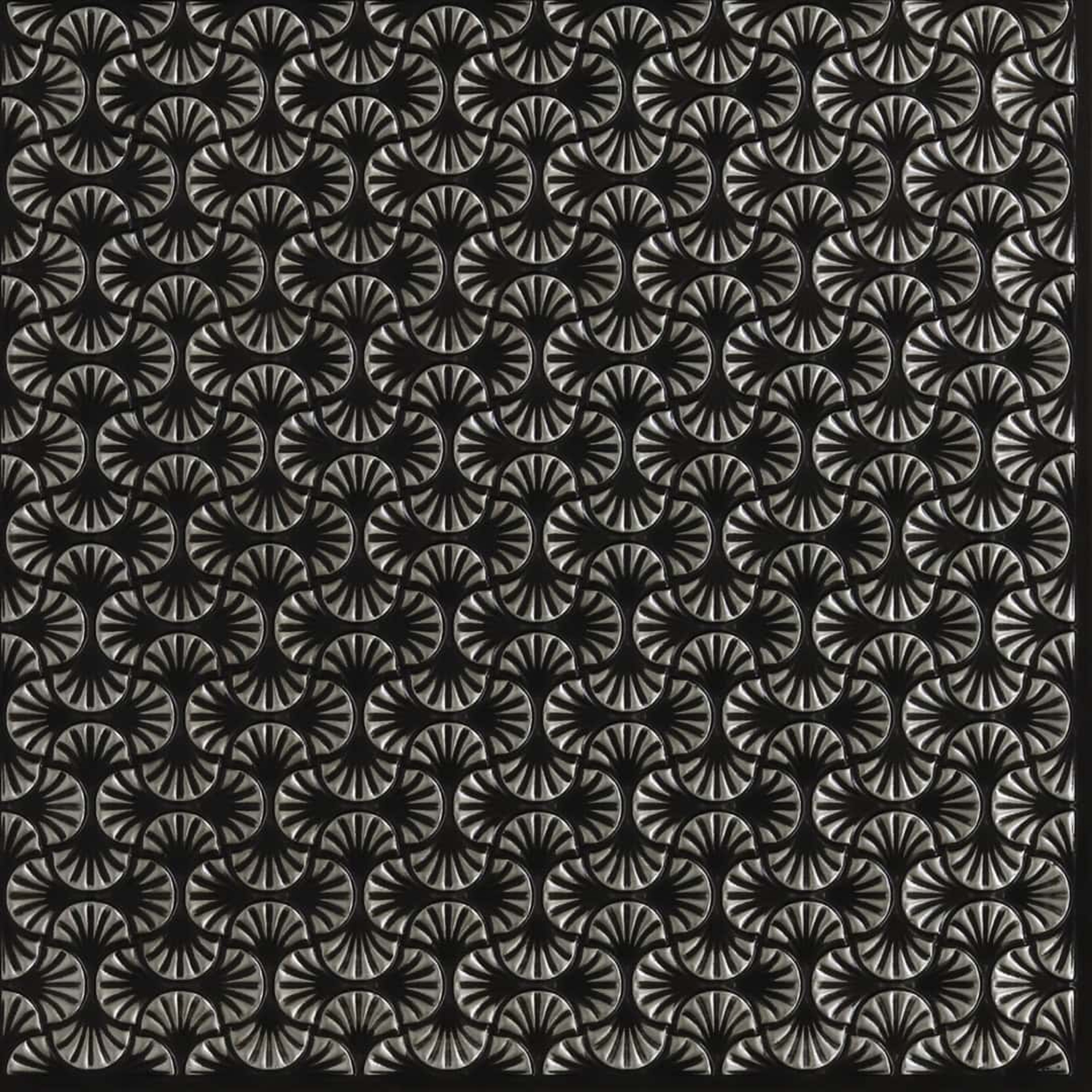 Metal Antique Silver - Moraccan Meshwork - Silver, Grey - Decorative Ceiling Panel - 2 ft x 2 ft