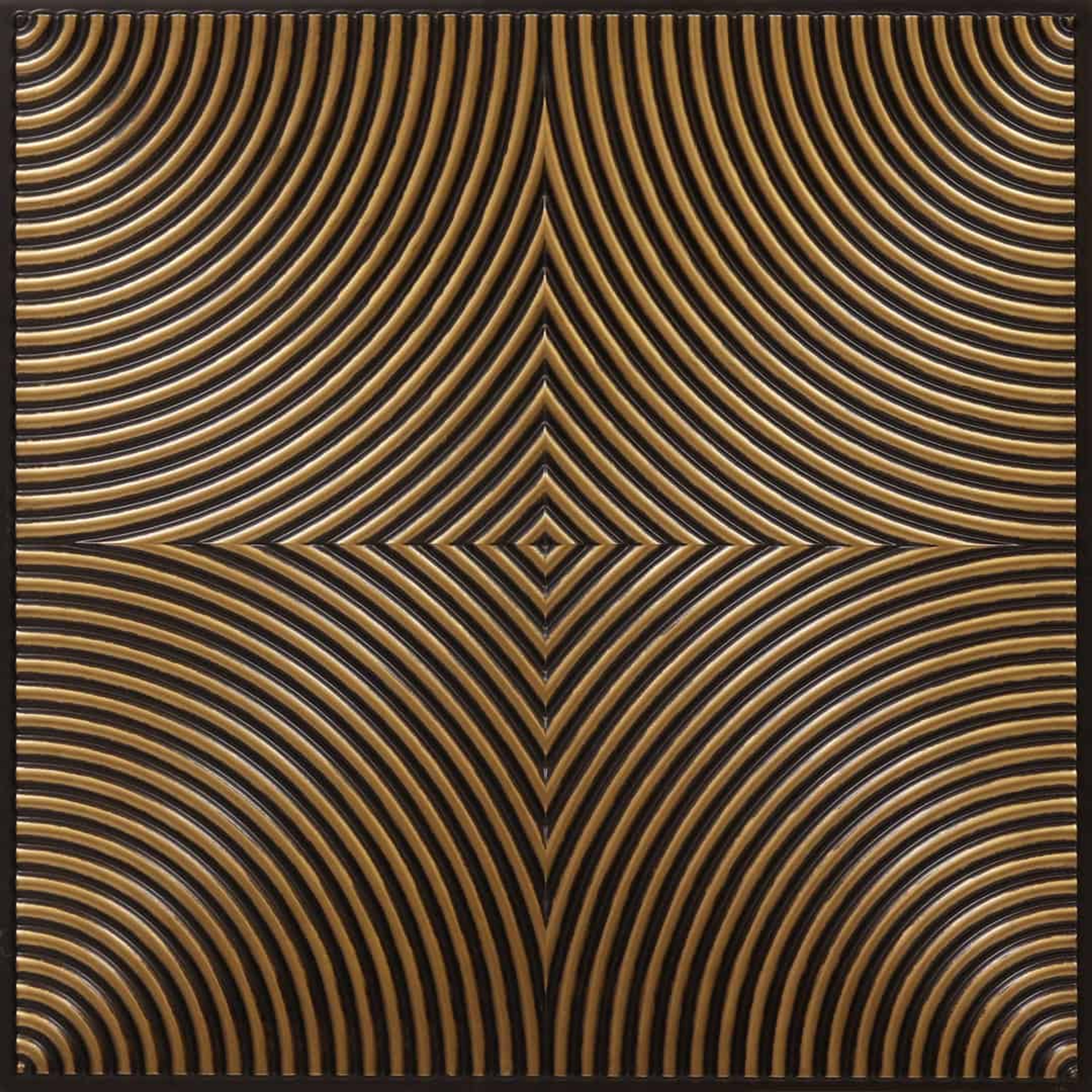 Sparkle Antique Gold - Greek Geometric - Gold, Brown - Decorative Ceiling Panel - 2 ft x 2 ft