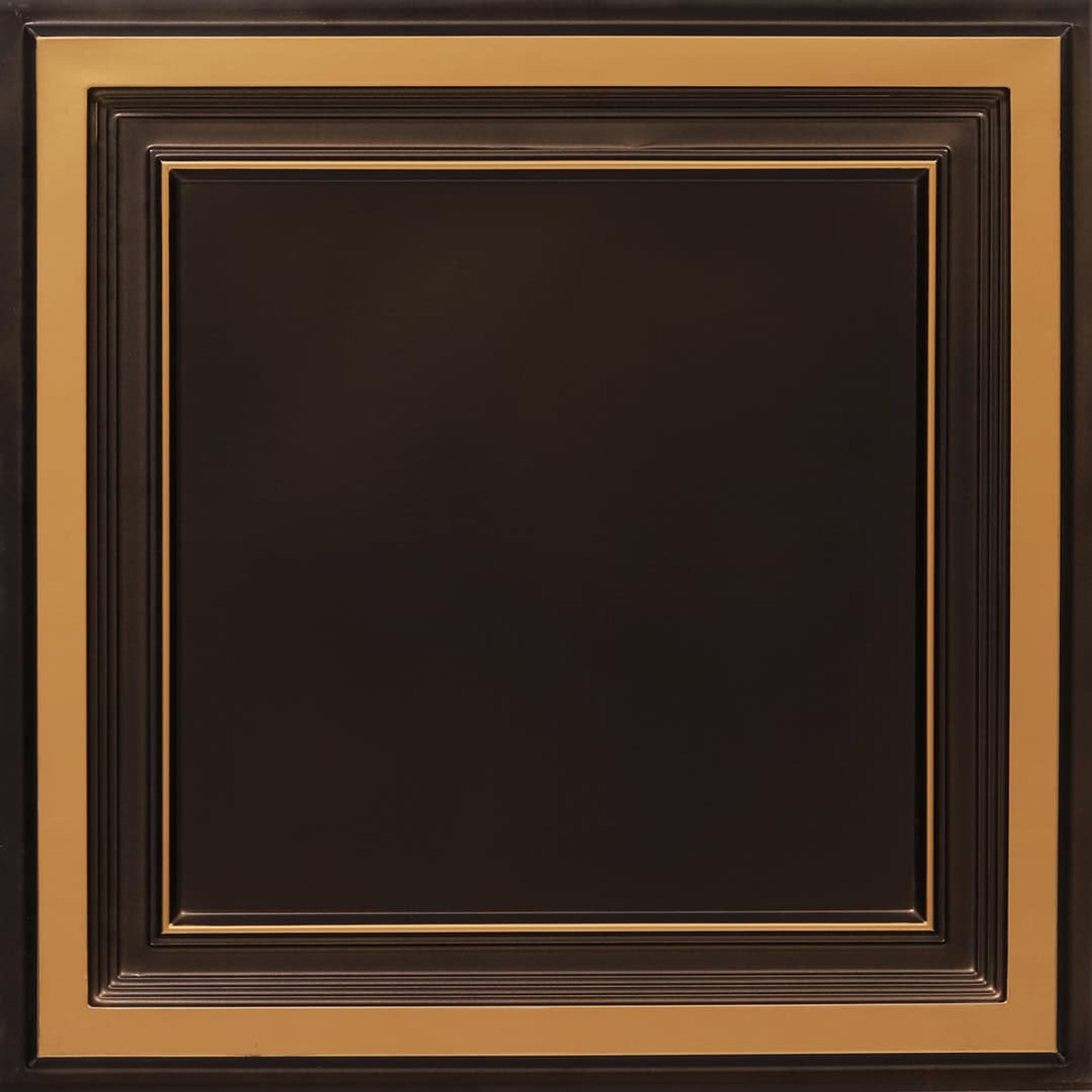 Luxurious Antique Gold - Greek Geometric - Gold, Brown - Decorative Ceiling Panel - 2 ft x 2 ft