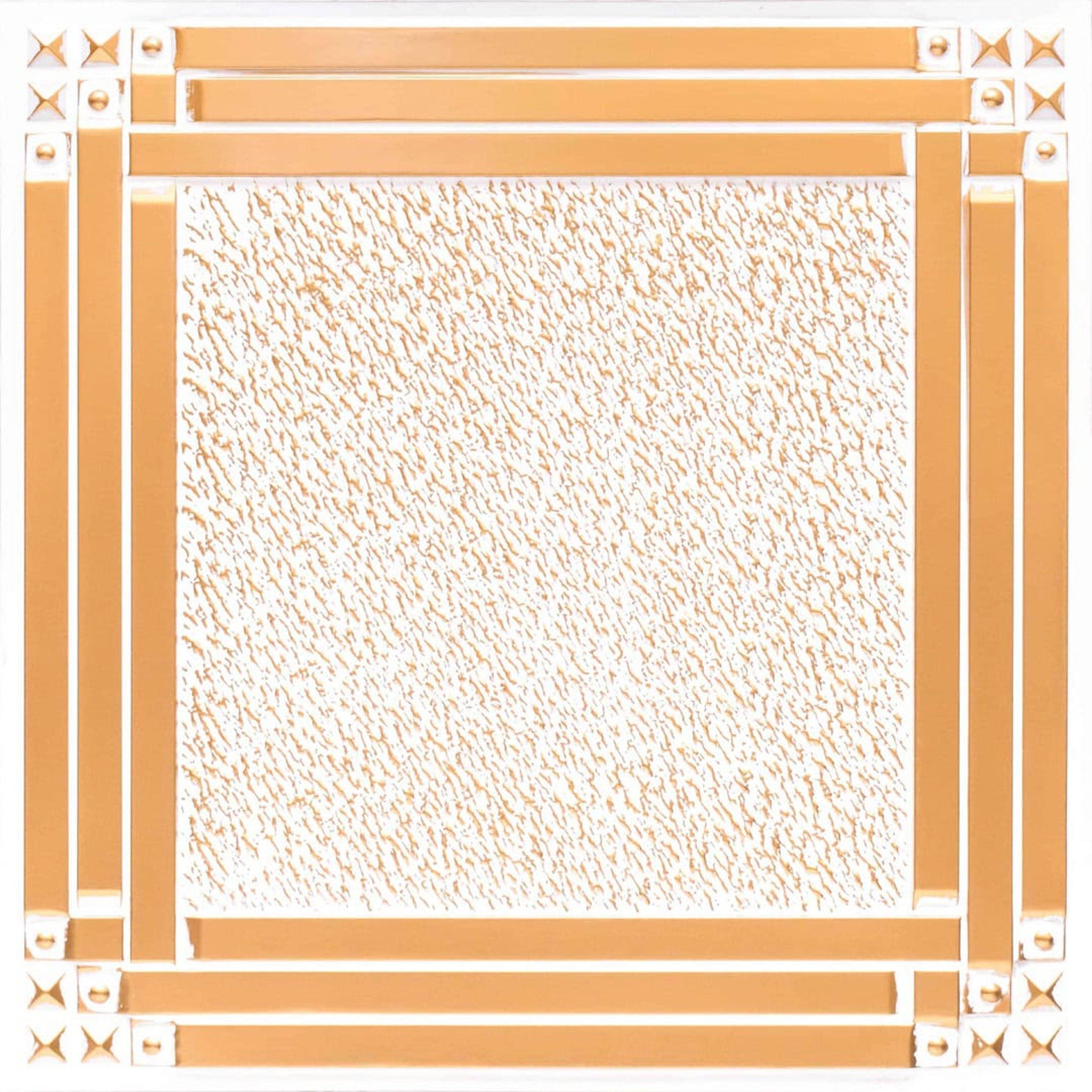 Antique Antique White - Greek Geometric - White, Beige - Decorative Ceiling Panel - 2 ft x 2 ft