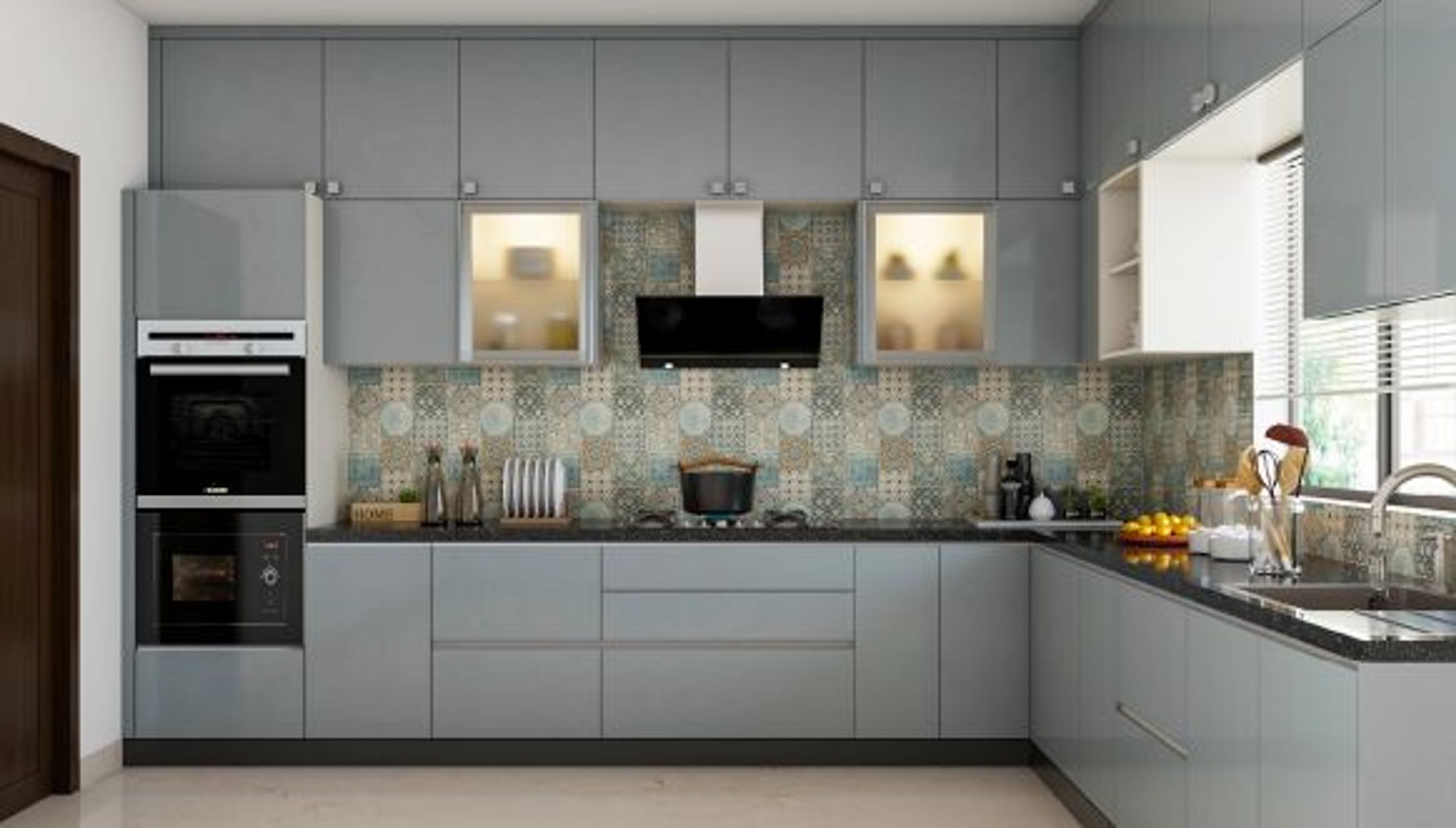 Sleek L-shaped Kitchen