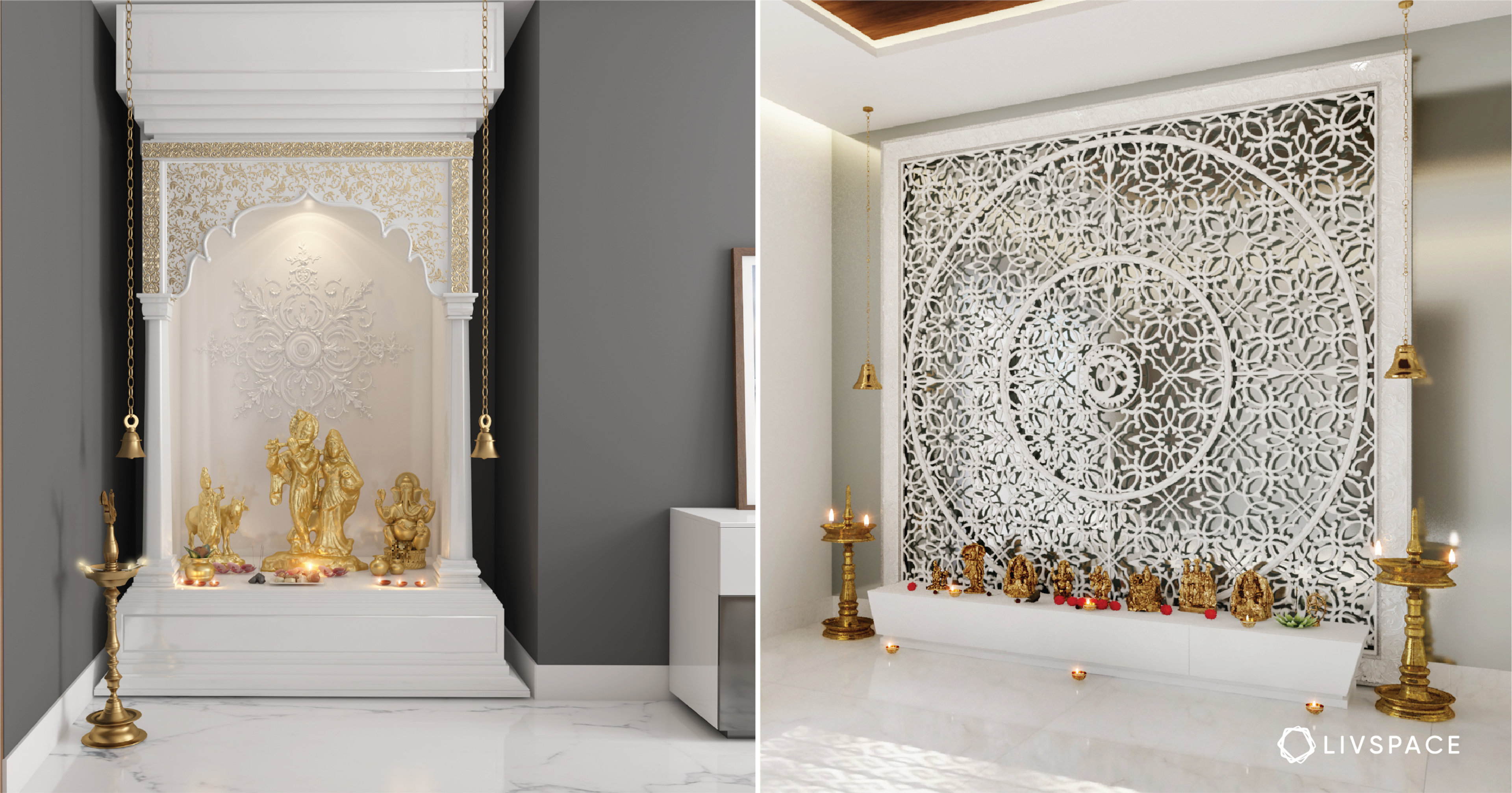 5 Amazing Pooja Room Designs in Serene Whites